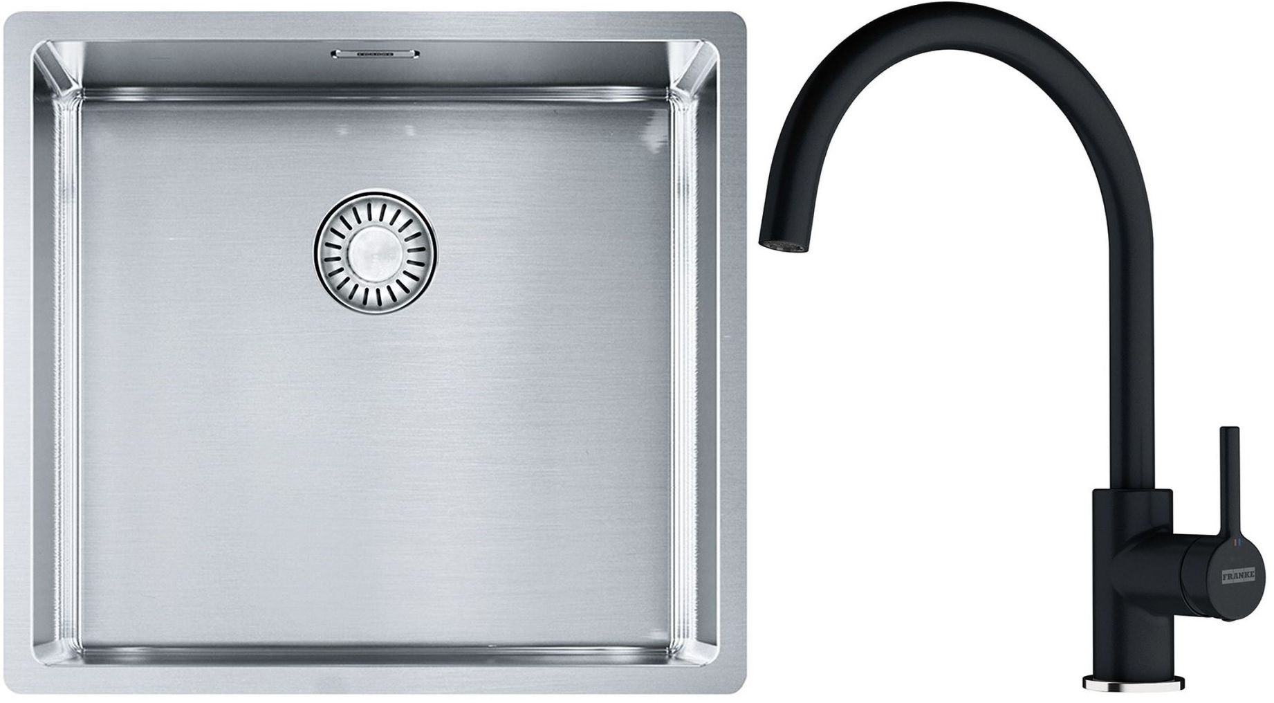 Set Stahlspüle Franke Box 127.0453.655, Küchenarmatur Franke Lina 115.0626.020