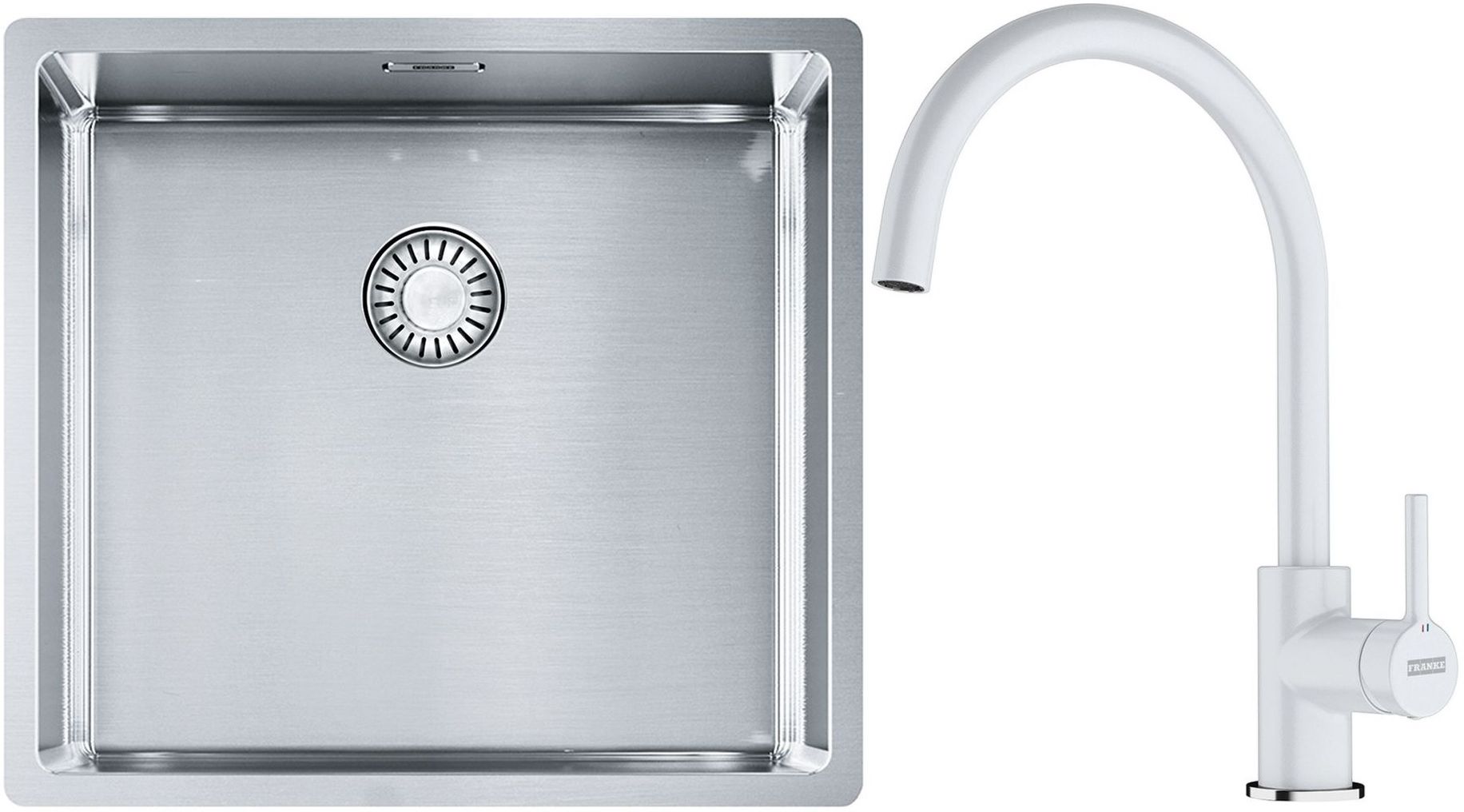 Set Stahlspüle Franke Box 127.0453.655, Küchenarmatur Franke Lina 115.0626.024