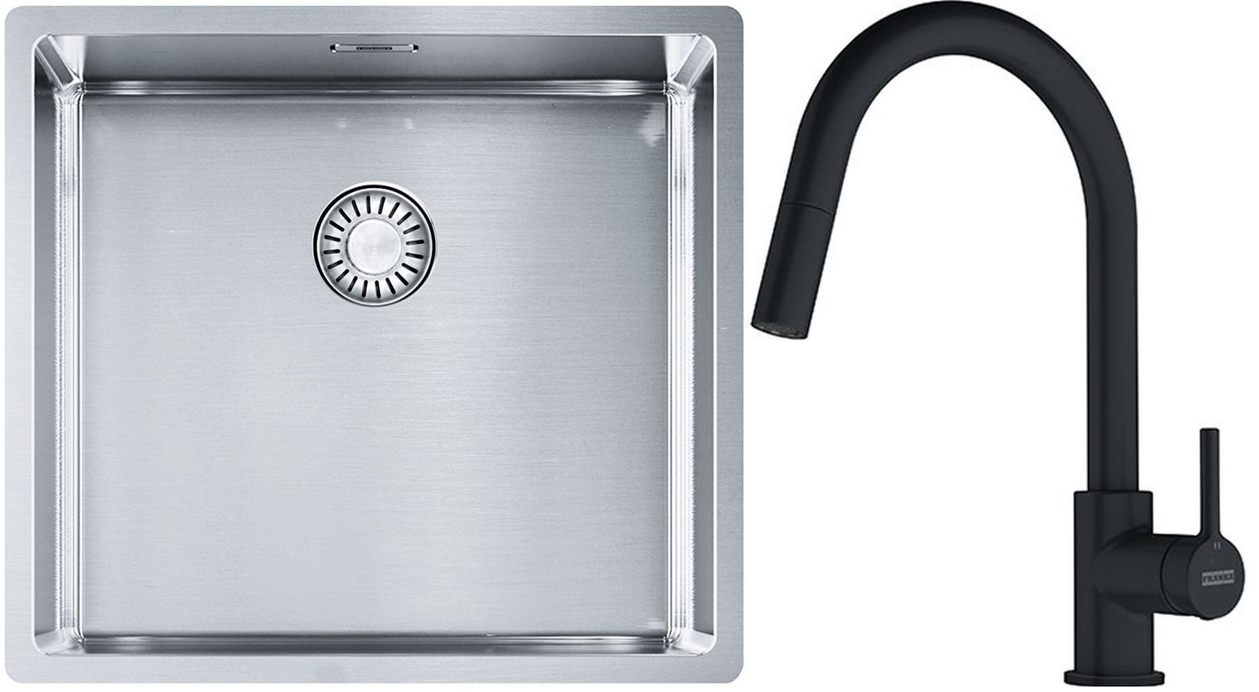 Set Stahlspüle Franke Box 127.0453.655, Küchenarmatur Franke Lina 115.0626.053