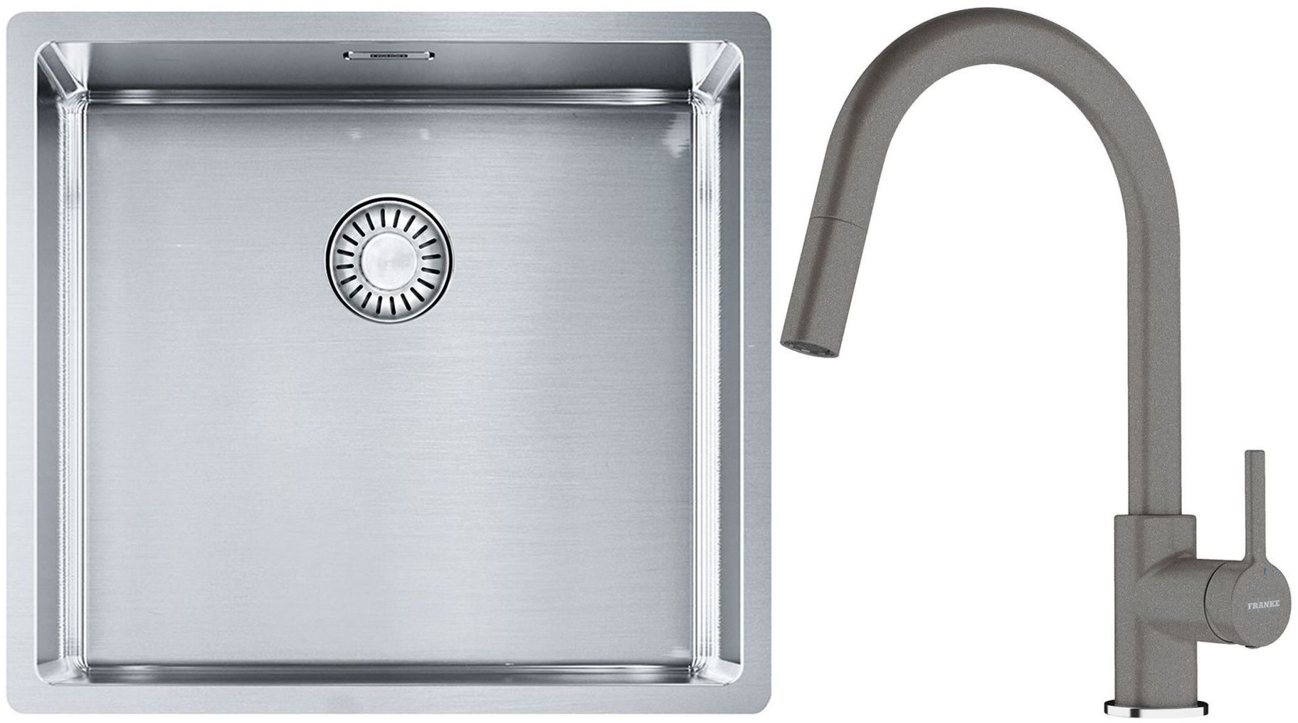 Set Stahlspüle Franke Box 127.0453.655, Küchenarmatur Franke Lina 115.0626.057