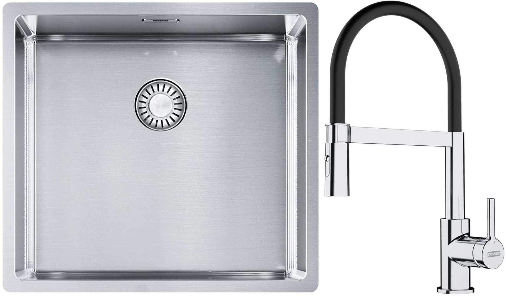 Set Stahlspüle Franke Box 127.0453.655, Küchenarmatur Franke Lina 115.0626.085