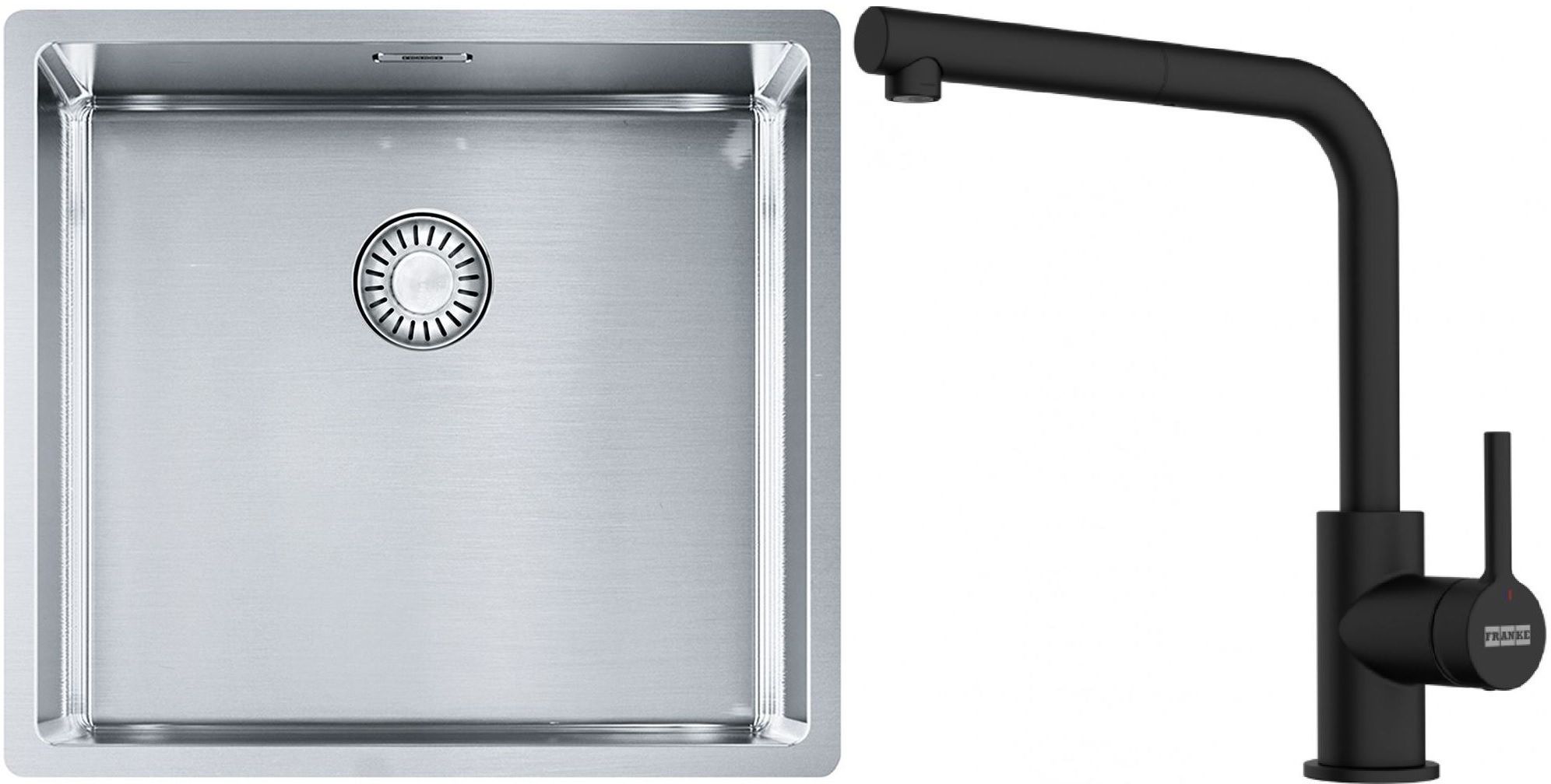 Set Stahlspüle Franke Box 127.0453.655, Küchenarmatur Franke Lina 115.0712.435