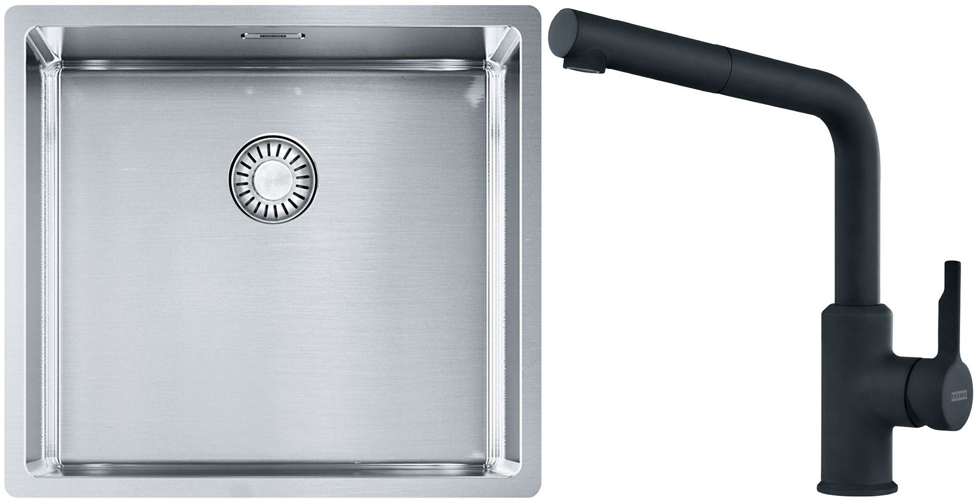 Set Stahlspüle Franke Box 127.0453.655, Küchenarmatur Franke Urban 115.0627.523