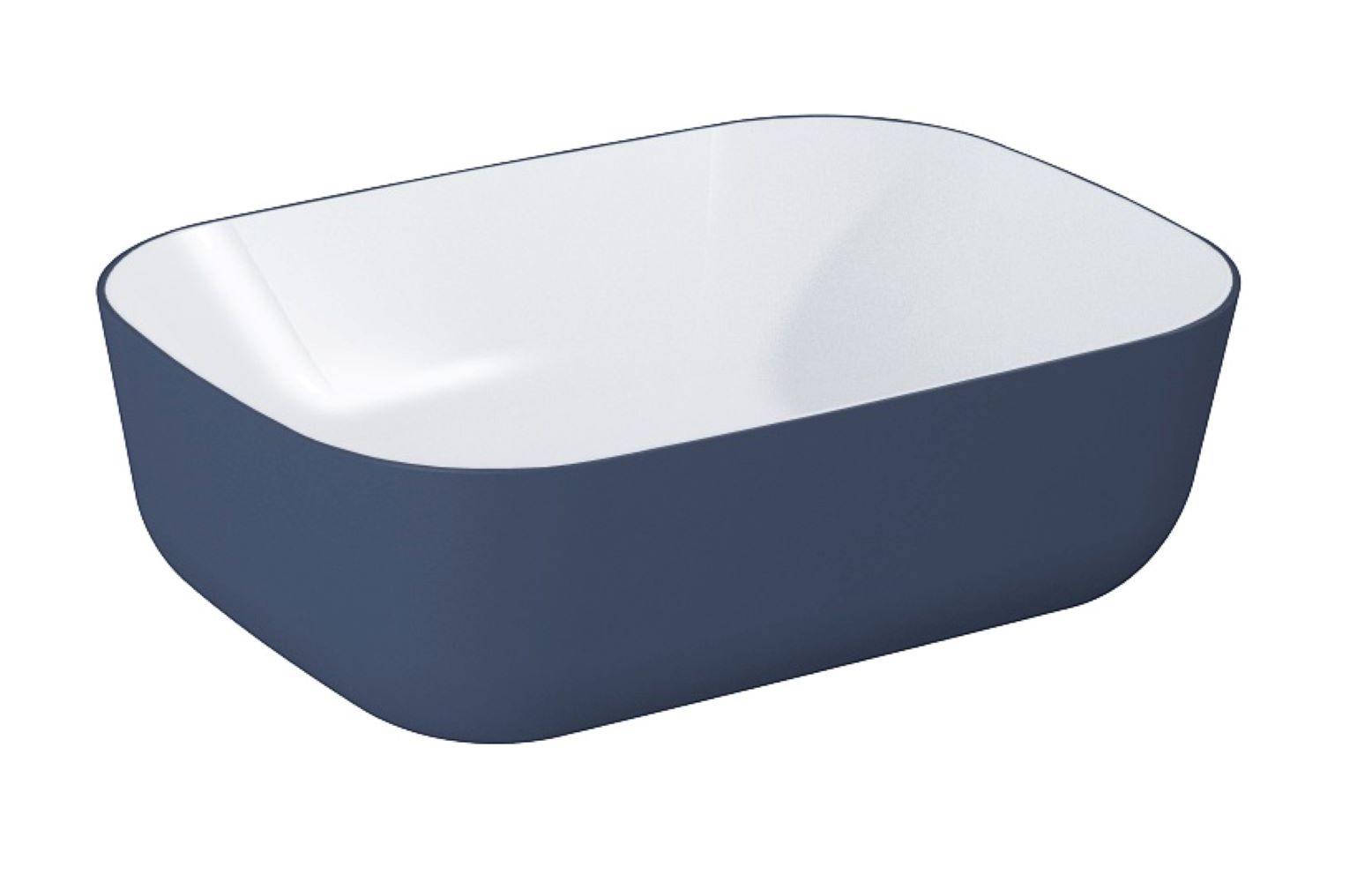 Elita Reni Waschbecken 45.5x32.5 cm rechteckig Aufsatzwaschbecken weiß-blau RE040460896170