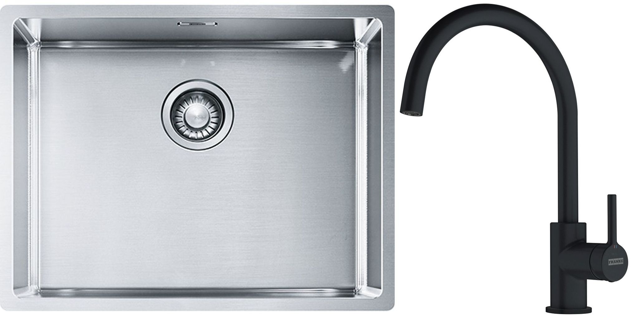 Set Stahlspüle Franke Box 127.0453.660, Küchenarmatur Franke Lina 115.0626.019