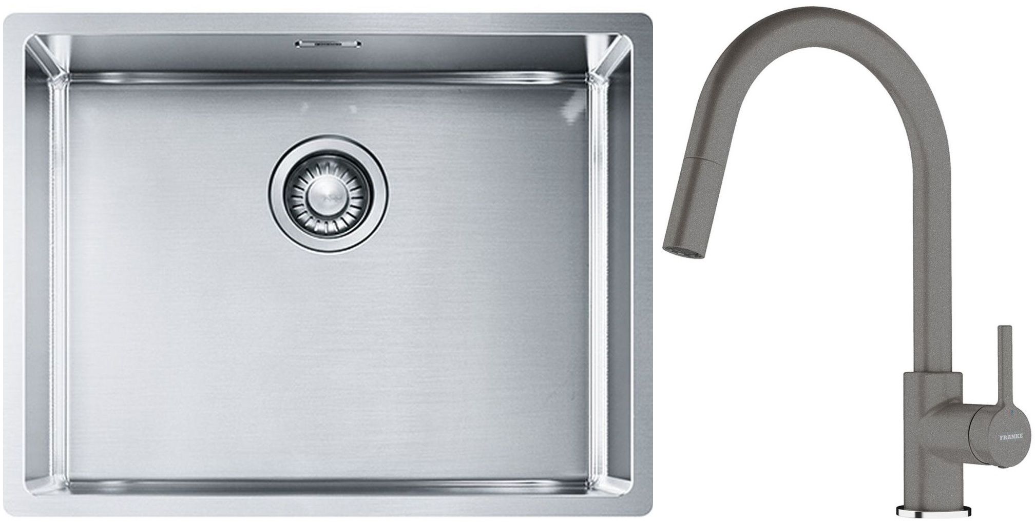 Set Stahlspüle Franke Box 127.0453.660, Küchenarmatur Franke Lina 115.0626.057