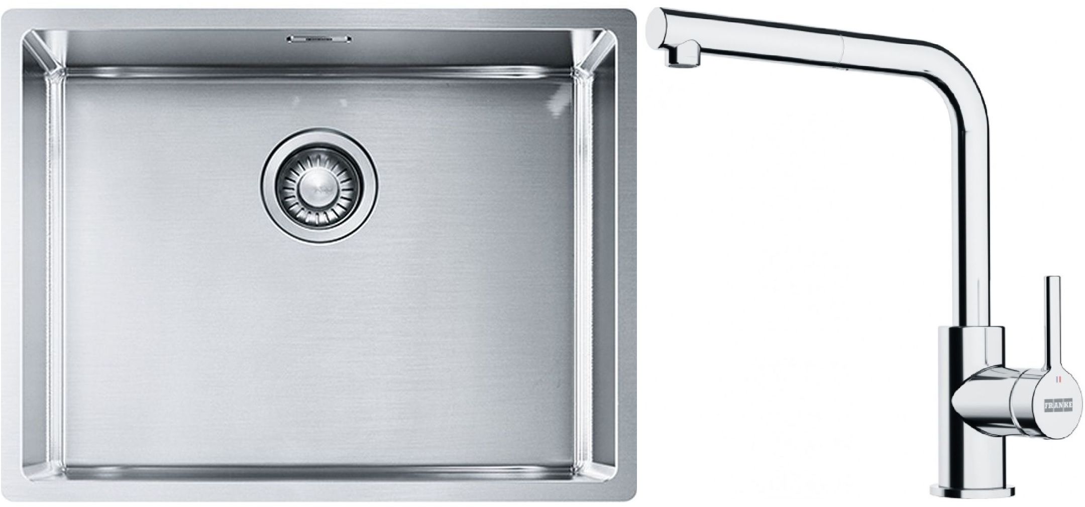 Set Stahlspüle Franke Box 127.0453.660, Küchenarmatur Franke Lina 115.0712.420