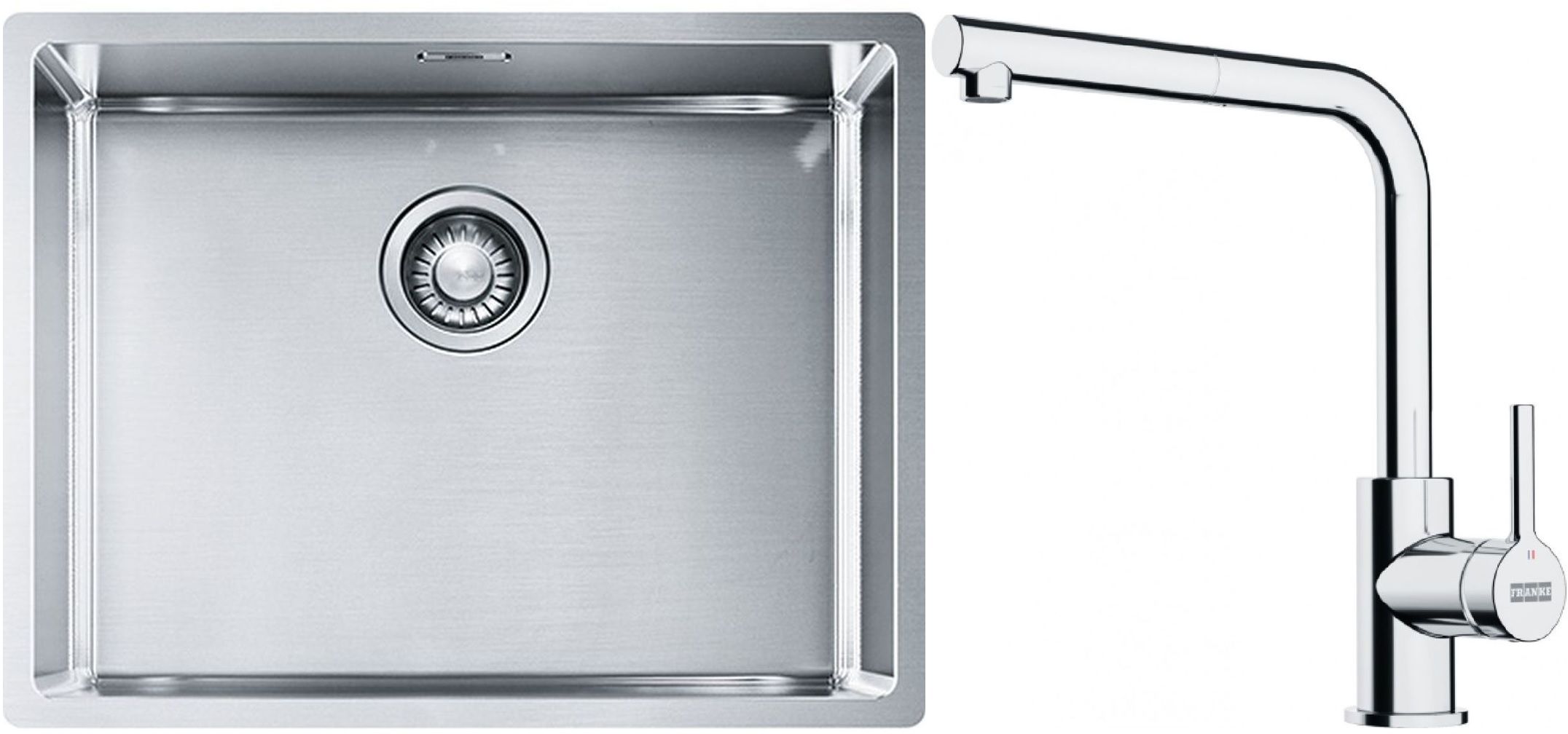 Set Stahlspüle Franke Box 127.0453.660, Küchenarmatur Franke Lina 115.0712.420