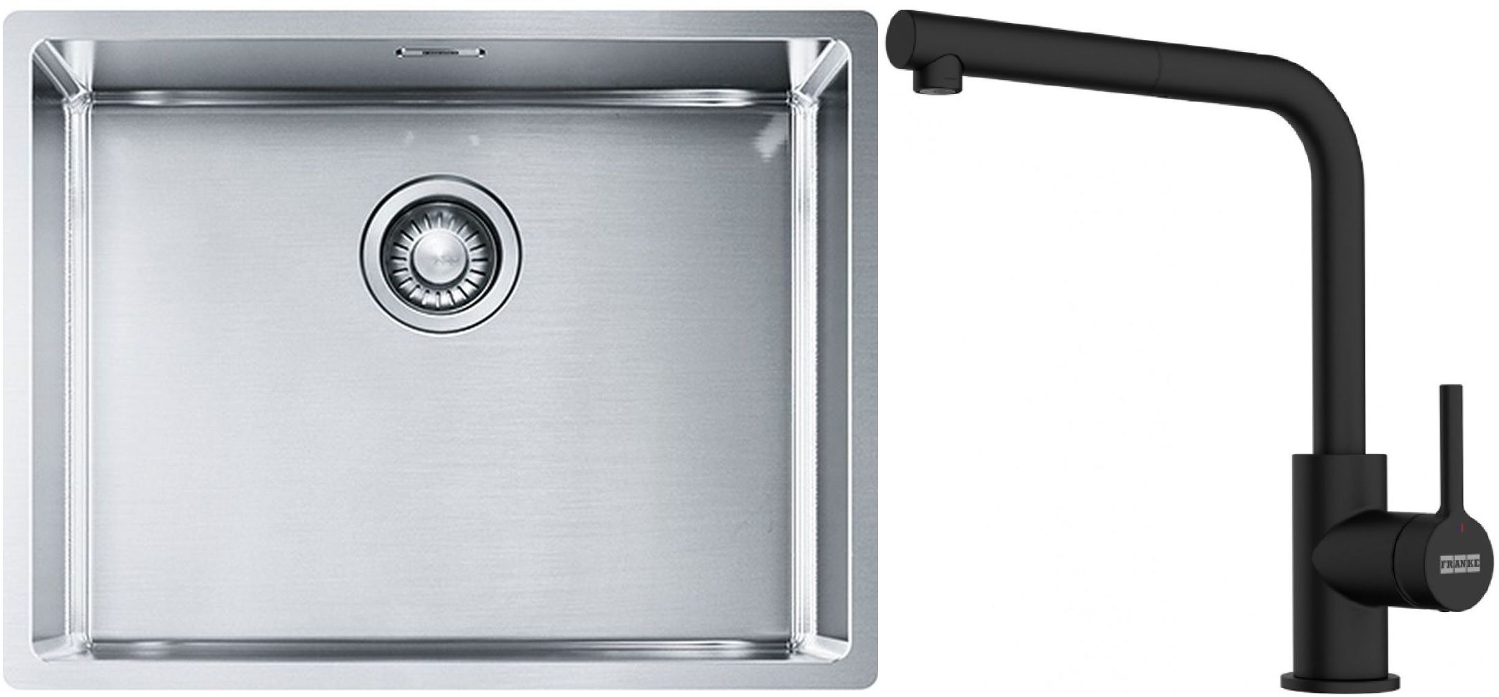Set Stahlspüle Franke Box 127.0453.660, Küchenarmatur Franke Lina 115.0712.435