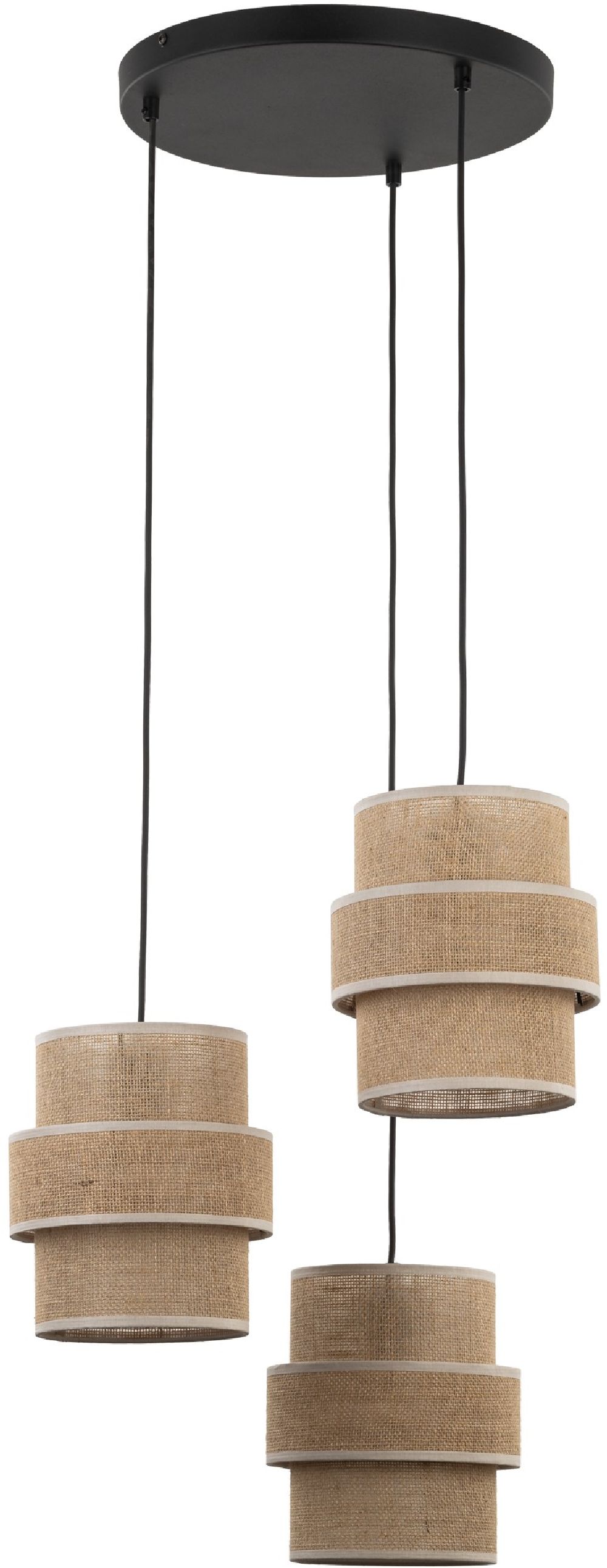TK Lighting Calisto Pendelleuchte 3x15 W beige 6098
