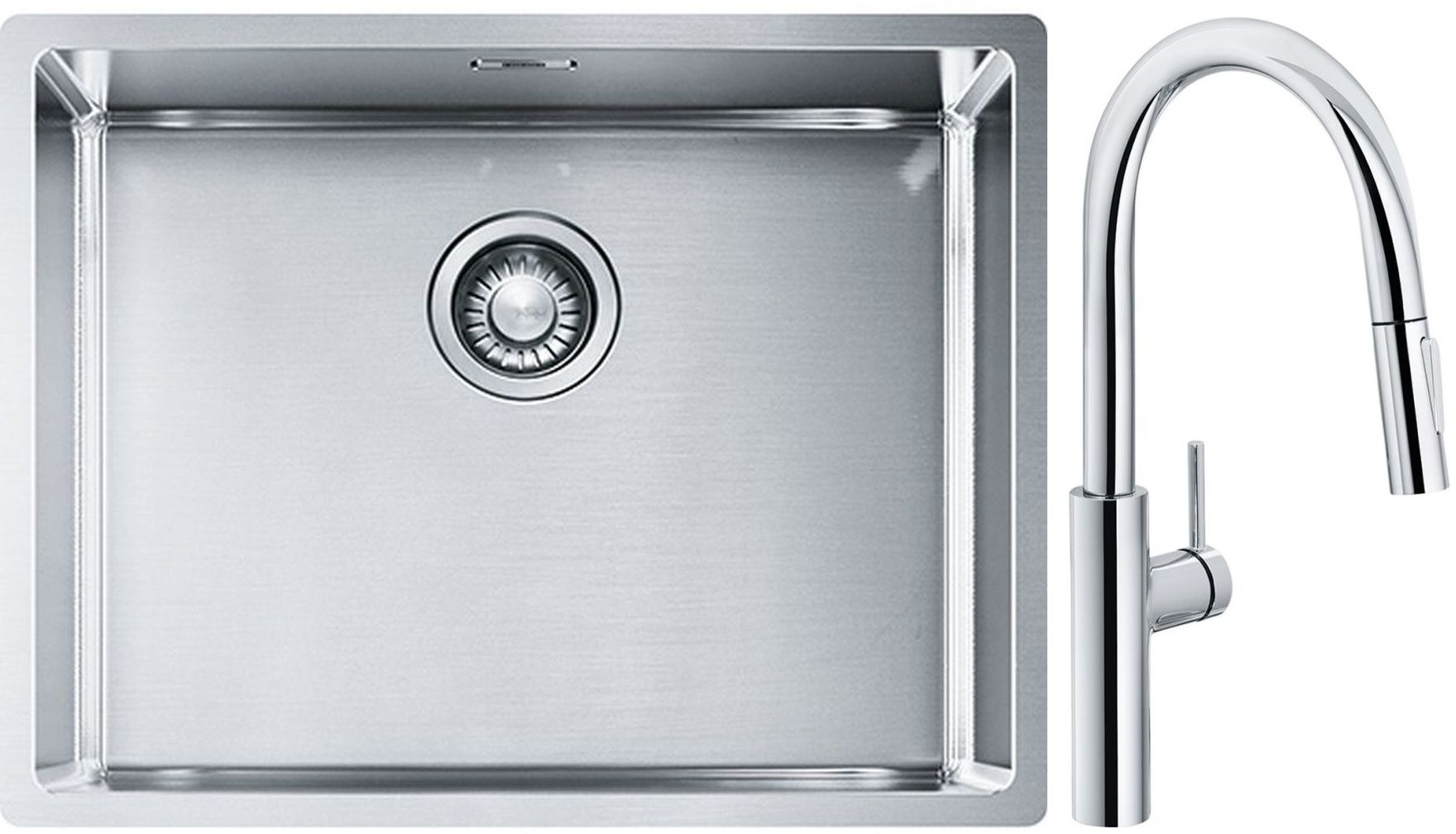 Set Stahlspüle Franke Box 127.0453.660, Küchenarmatur Franke Pescara L Slide-In 115.0538.940