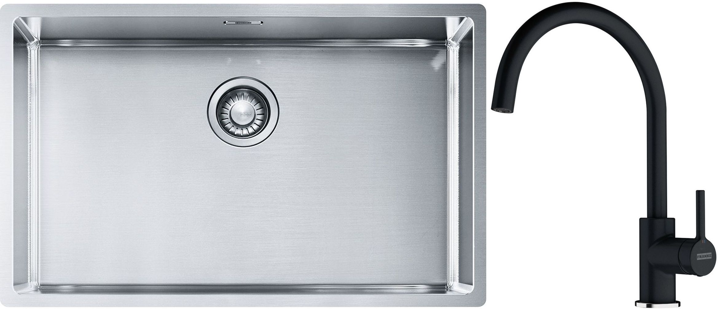 Set Stahlspüle Franke Box 127.0453.658, Küchenarmatur Franke Lina 115.0626.020