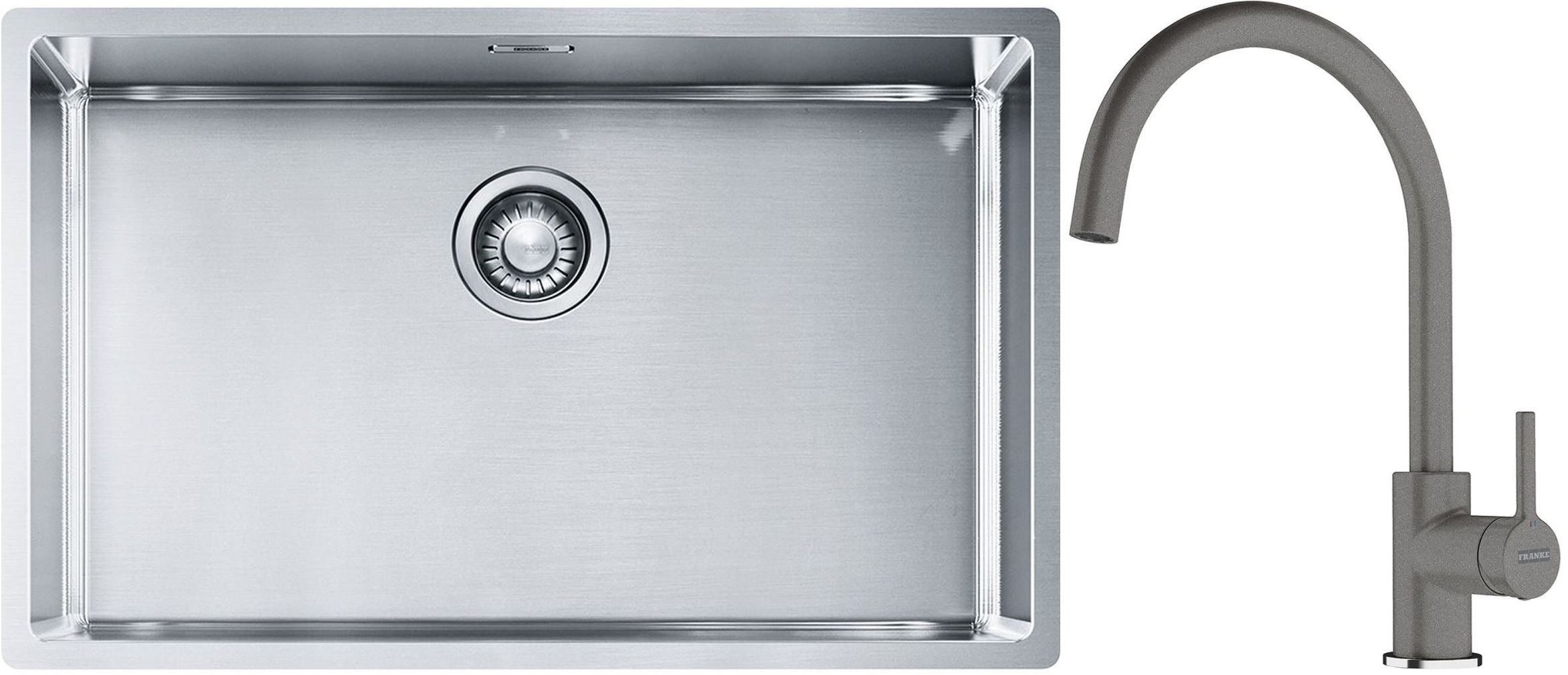 Set Stahlspüle Franke Box 127.0453.658, Küchenarmatur Franke Lina 115.0626.022