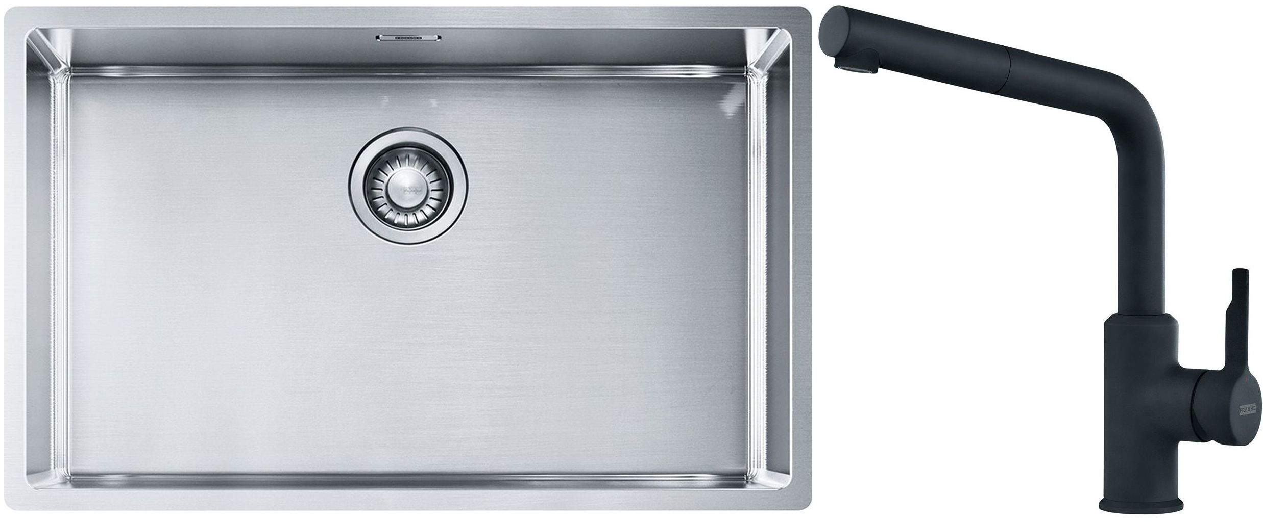 Set Stahlspüle Franke Box 127.0453.658, Küchenarmatur Franke Urban 115.0627.523