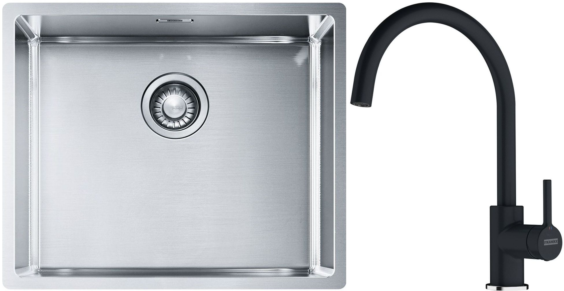 Set Stahlspüle Franke Box 127.0453.656, Küchenarmatur Franke Lina 115.0626.019