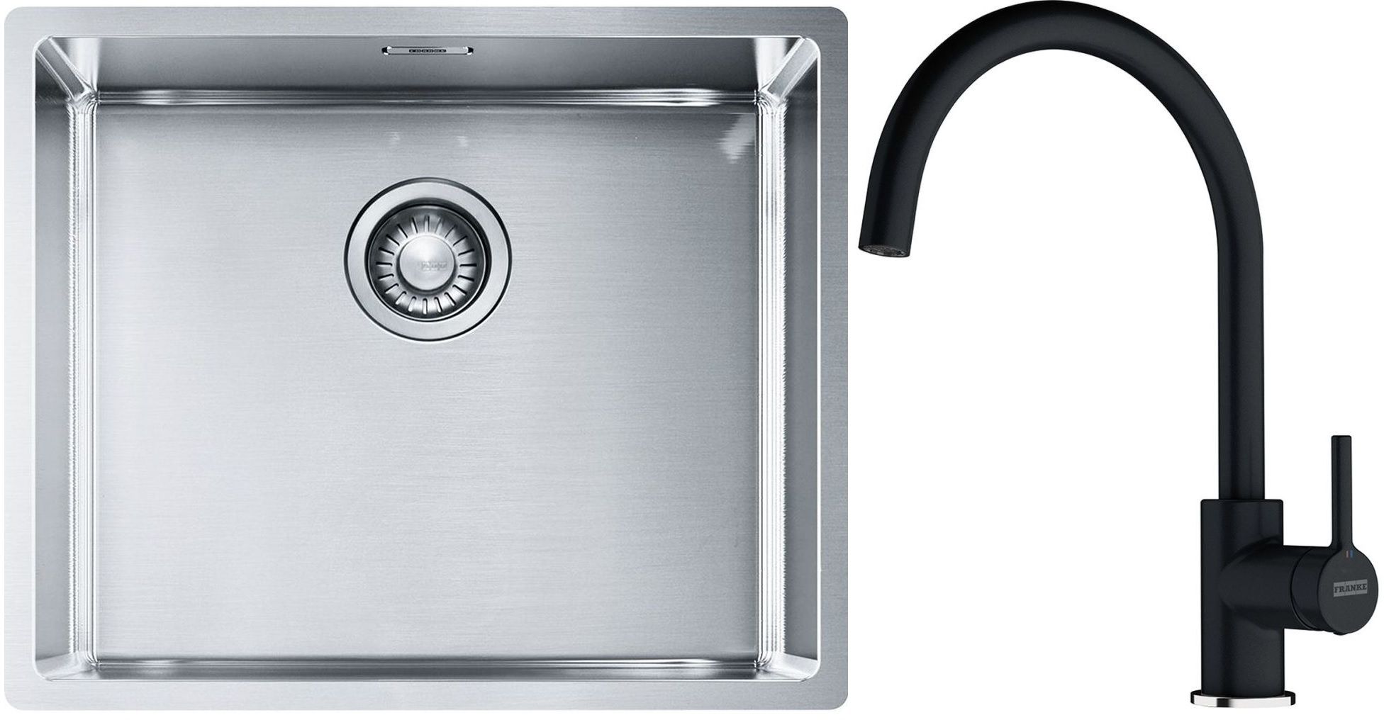 Set Stahlspüle Franke Box 127.0453.656, Küchenarmatur Franke Lina 115.0626.020