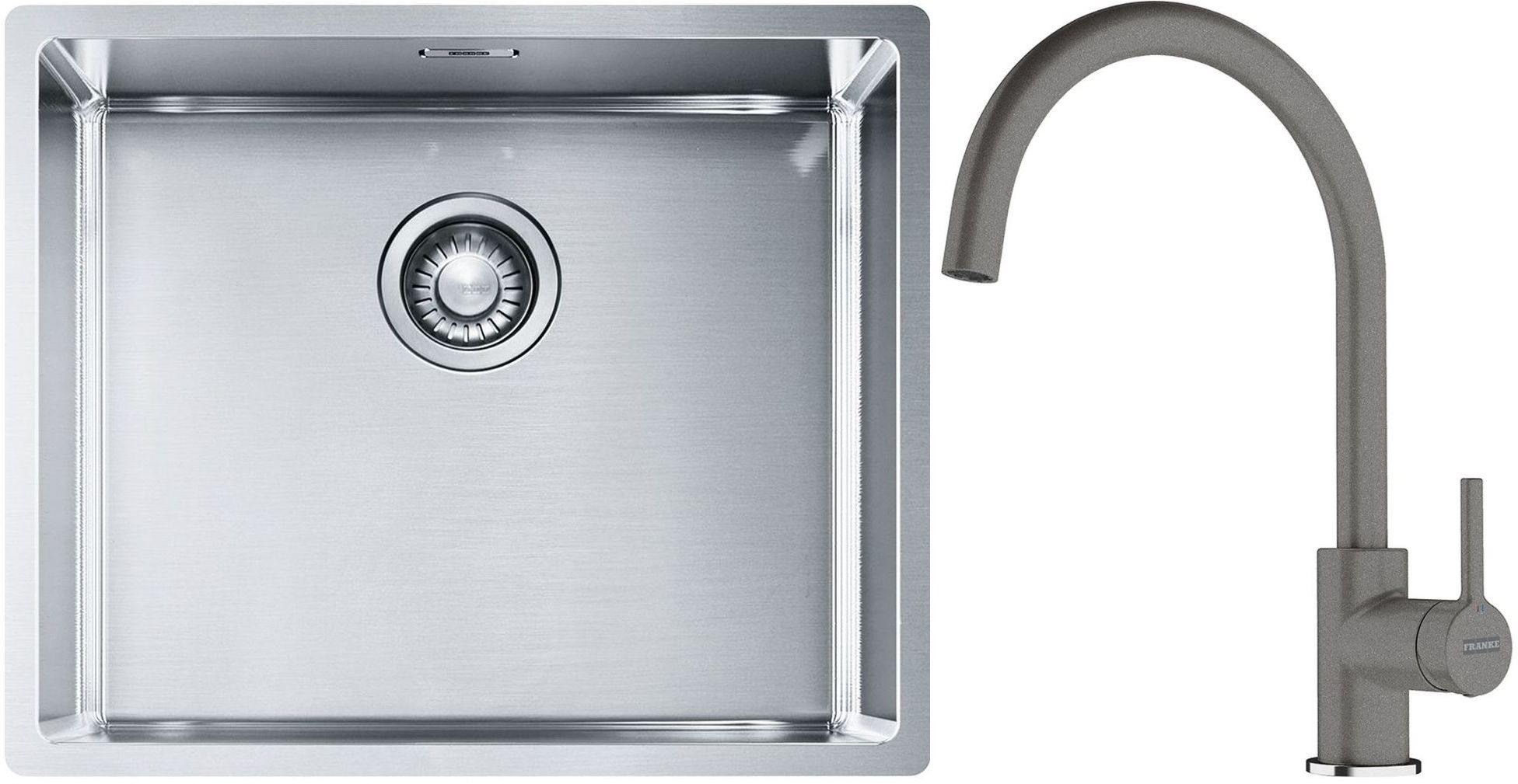 Set Stahlspüle Franke Box 127.0453.656, Küchenarmatur Franke Lina 115.0626.022