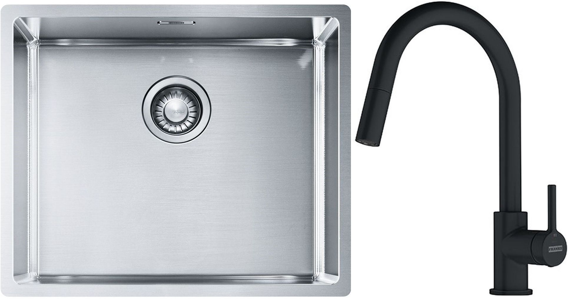 Set Stahlspüle Franke Box 127.0453.656, Küchenarmatur Franke Lina 115.0626.053