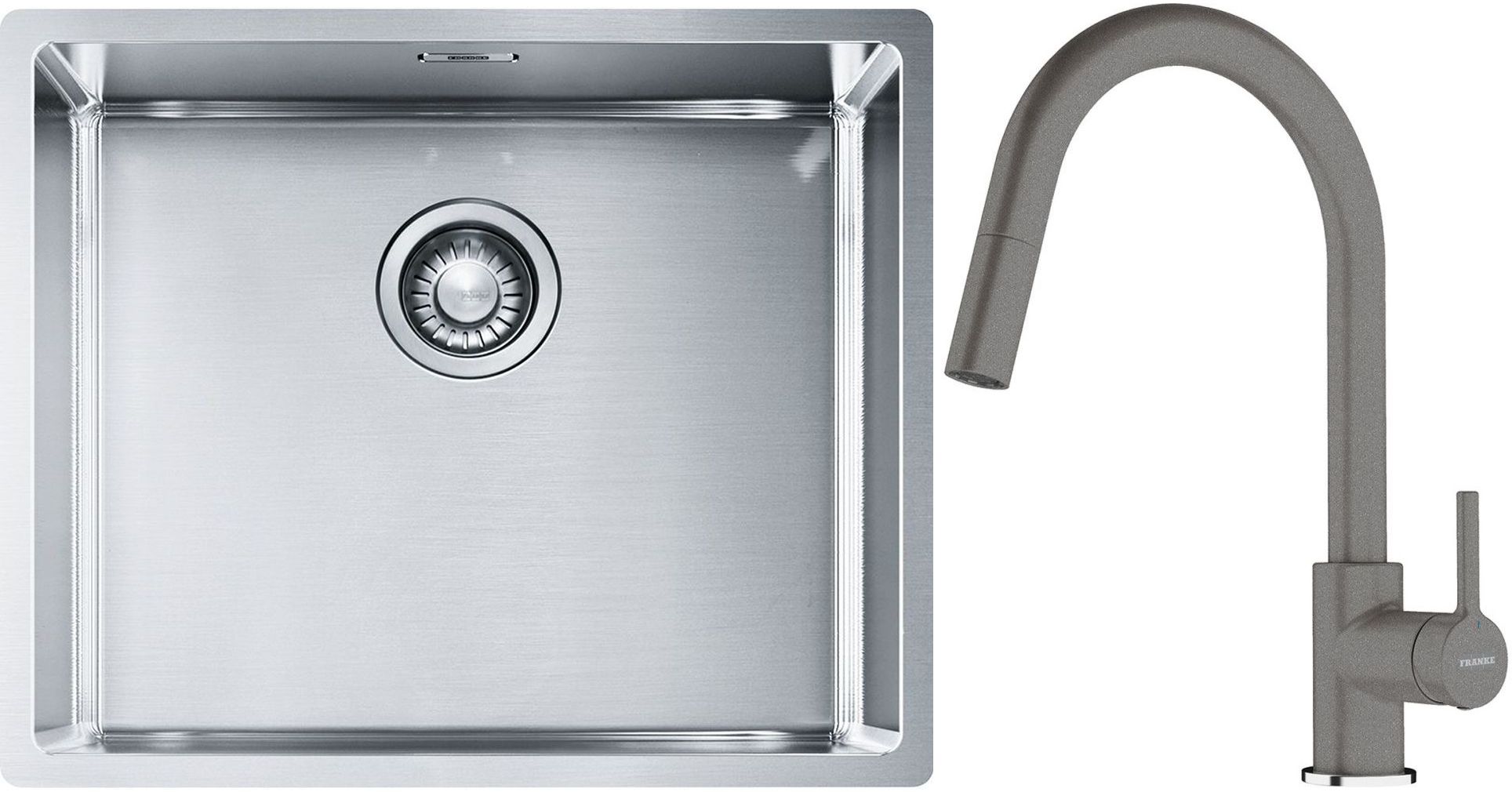 Set Stahlspüle Franke Box 127.0453.656, Küchenarmatur Franke Lina 115.0626.057