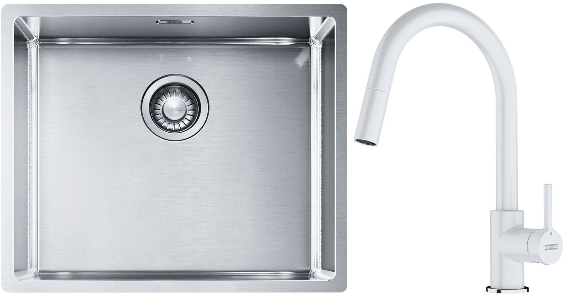 Set Stahlspüle Franke Box 127.0453.656, Küchenarmatur Franke Lina 115.0626.081