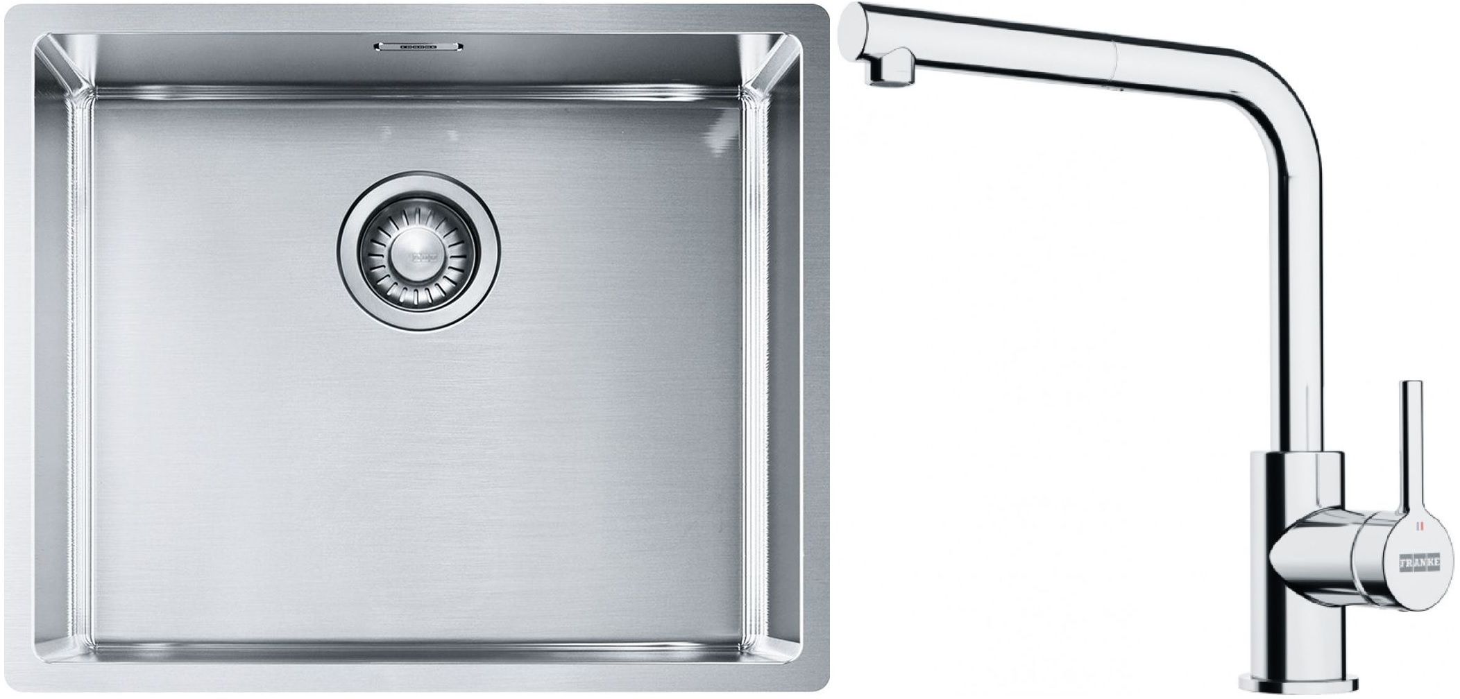 Set Stahlspüle Franke Box 127.0453.656, Küchenarmatur Franke Lina 115.0712.420