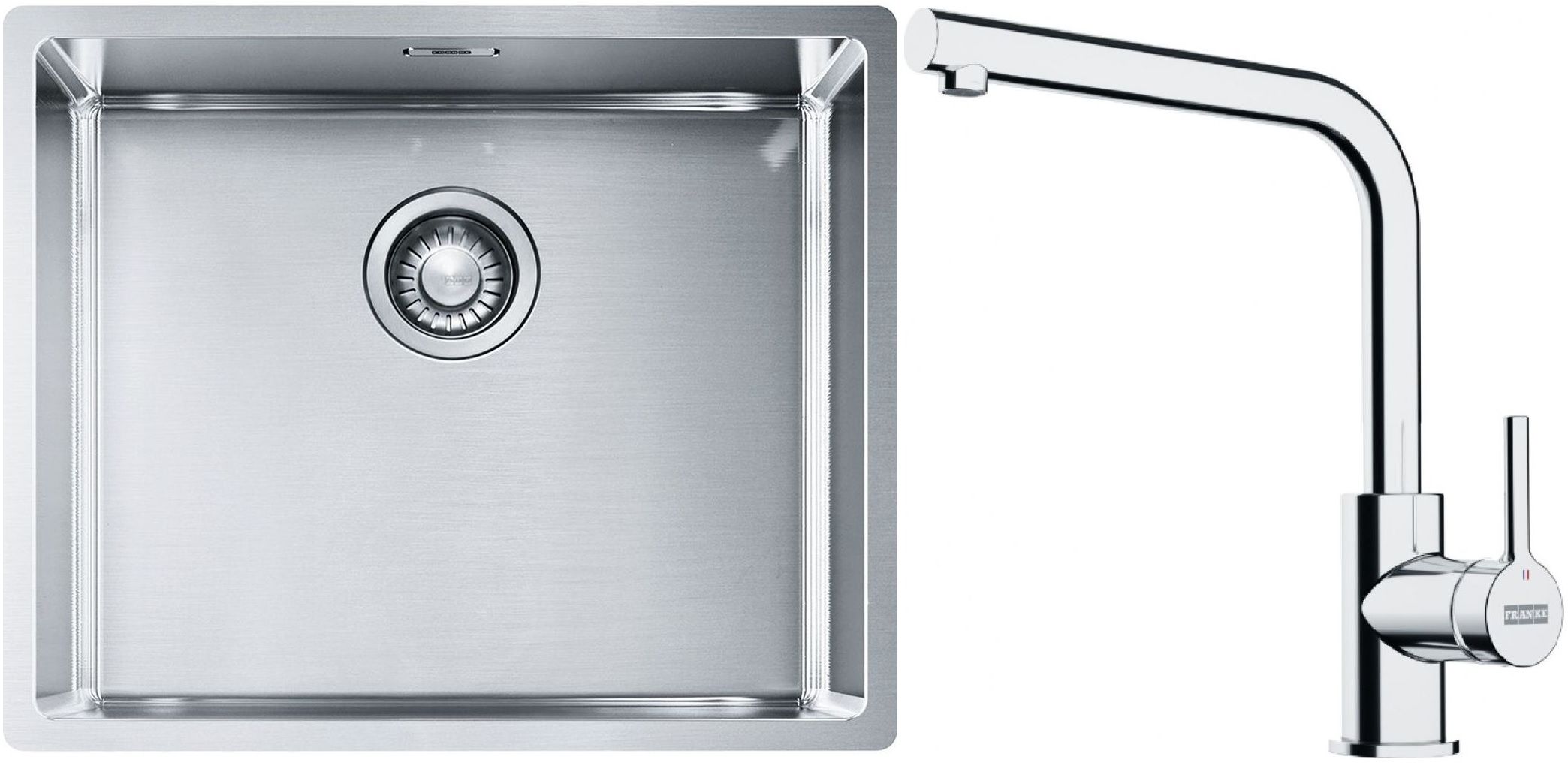 Set Stahlspüle Franke Box 127.0453.656, Küchenarmatur Franke Lina 115.0693.230