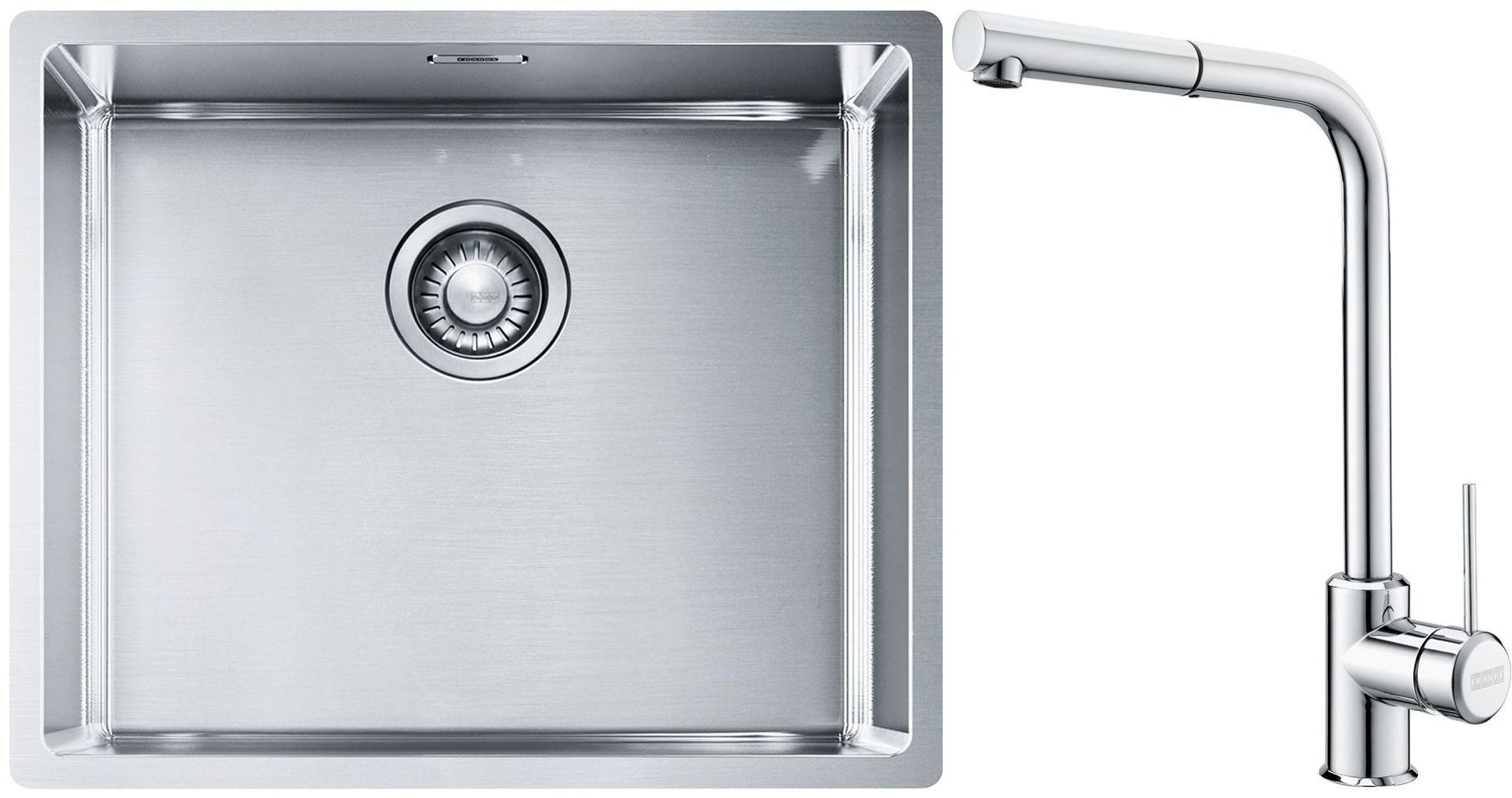 Set Stahlspüle Franke Box 127.0453.656, Küchenarmatur Franke Sirius Side 115.0668.280