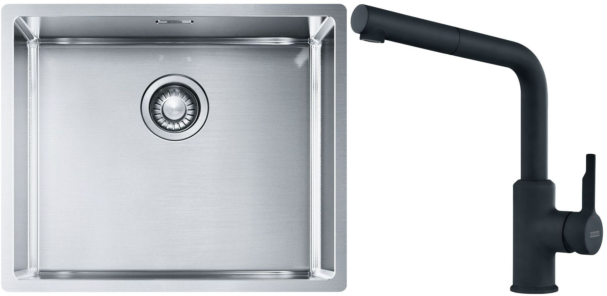 Set Stahlspüle Franke Box 127.0453.656, Küchenarmatur Franke Urban 115.0627.523