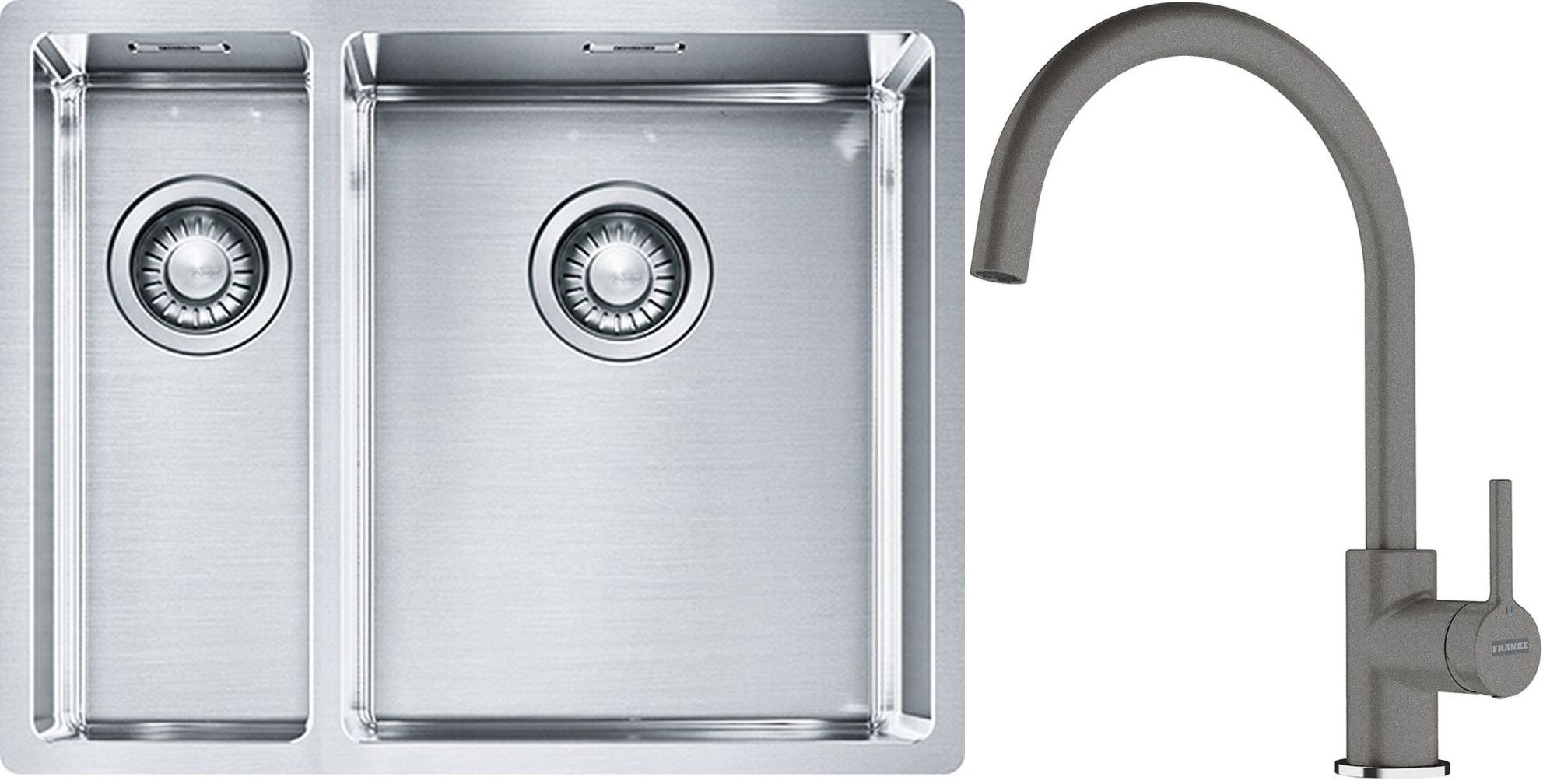 Set Stahlspüle Franke Box 127.0369.916, Küchenarmatur Franke Lina 115.0626.022