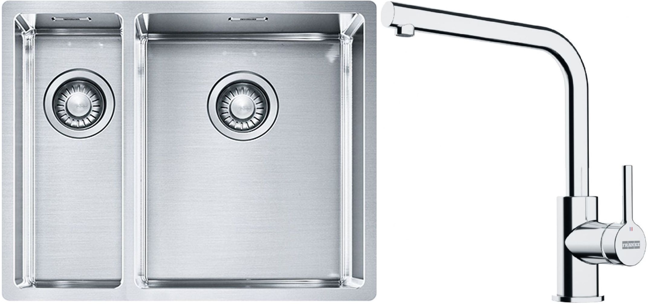 Set Stahlspüle Franke Box 127.0369.916, Küchenarmatur Franke Lina 115.0693.230
