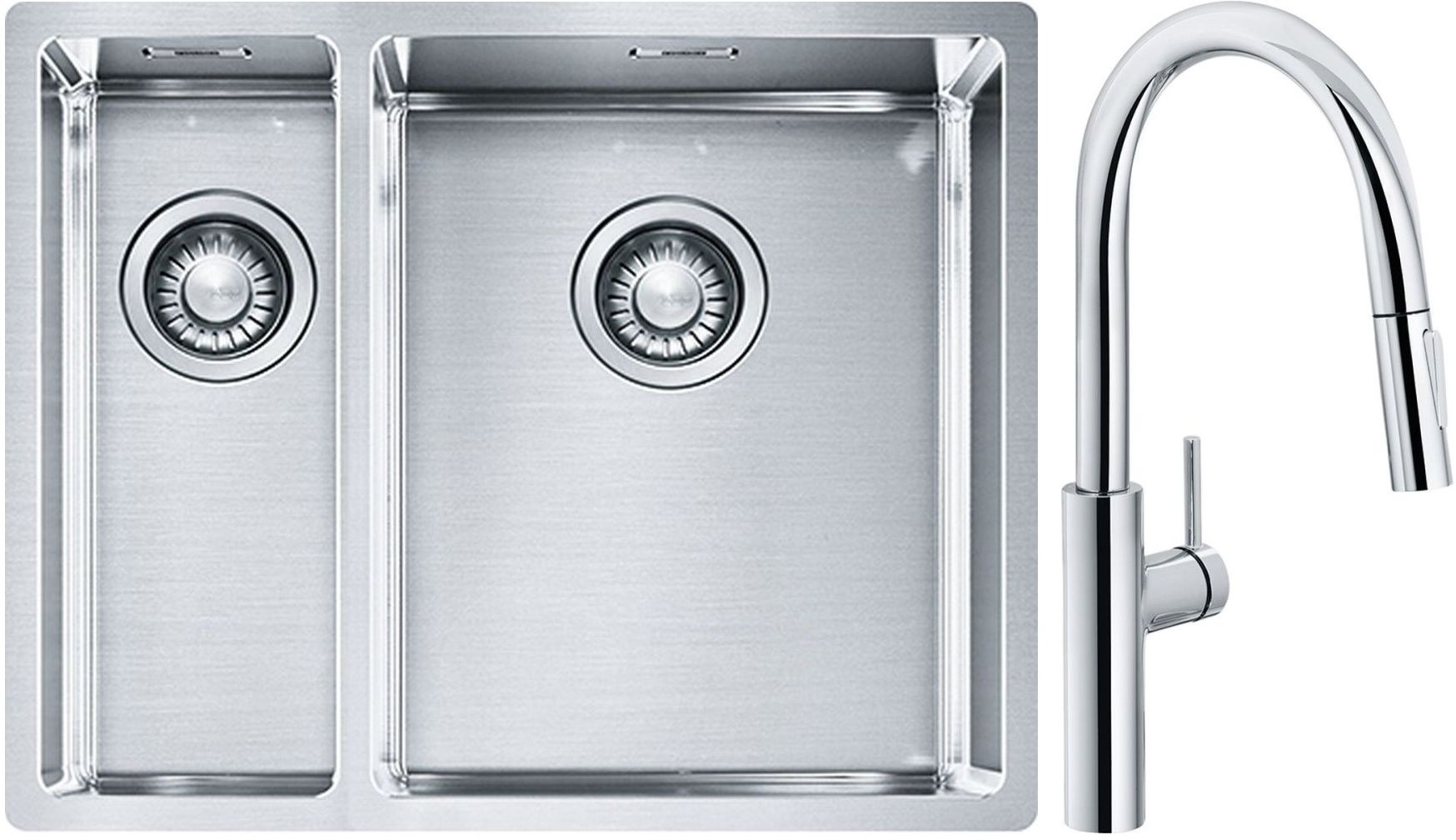 Set Stahlspüle Franke Box 127.0369.916, Küchenarmatur Franke Pescara L Slide-In 115.0538.940