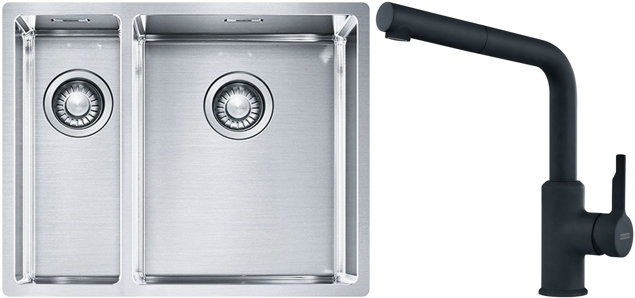 Set Stahlspüle Franke Box 127.0369.916, Küchenarmatur Franke Urban 115.0627.523