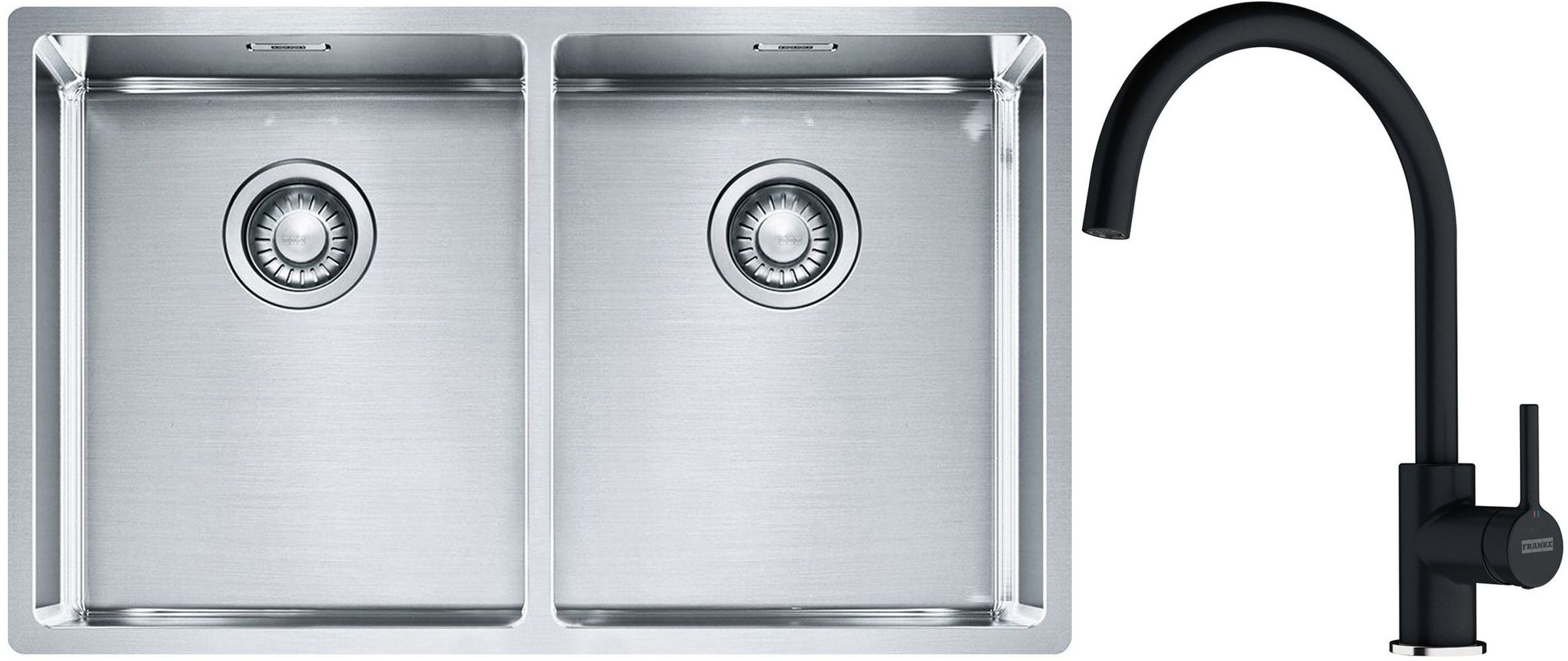 Set Stahlspüle Franke Box 127.0370.188, Küchenarmatur Franke Lina 115.0626.020