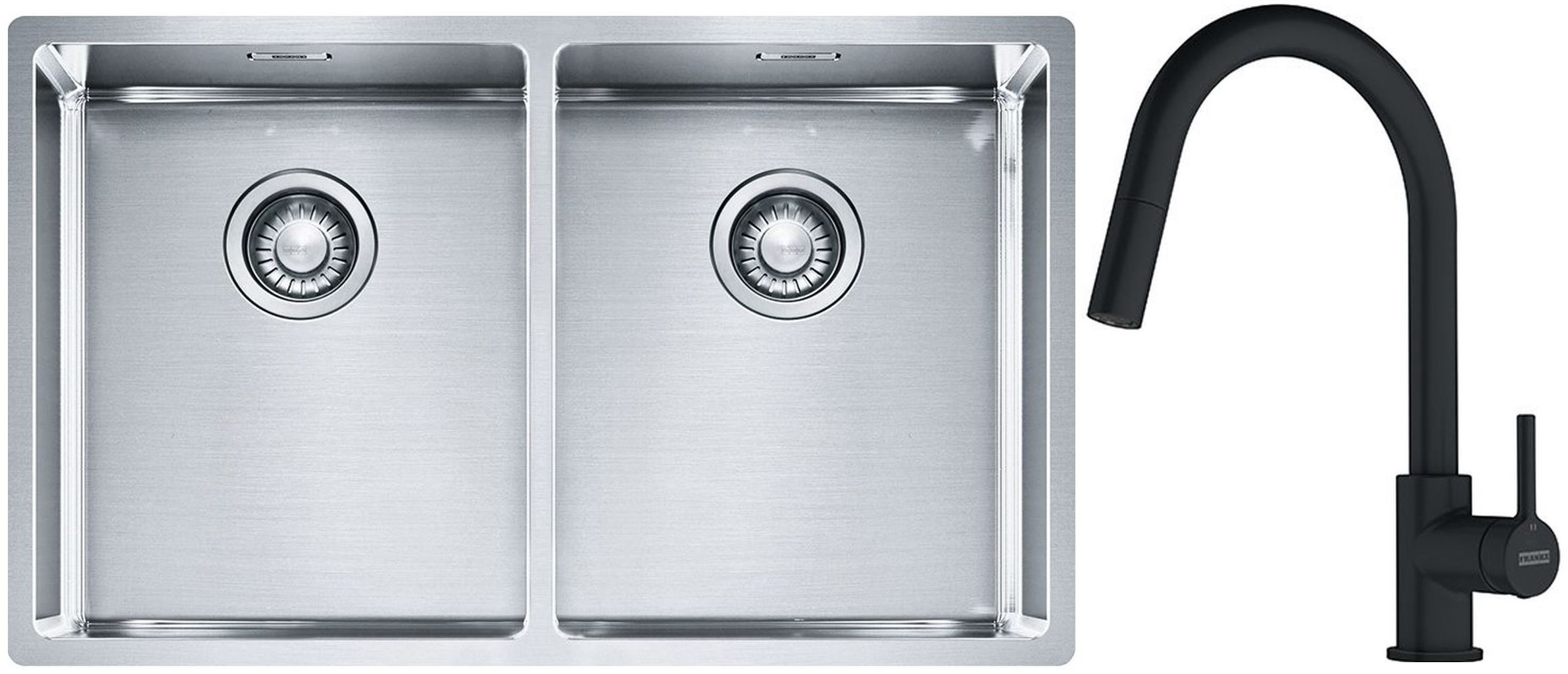 Set Stahlspüle Franke Box 127.0370.188, Küchenarmatur Franke Lina 115.0626.053