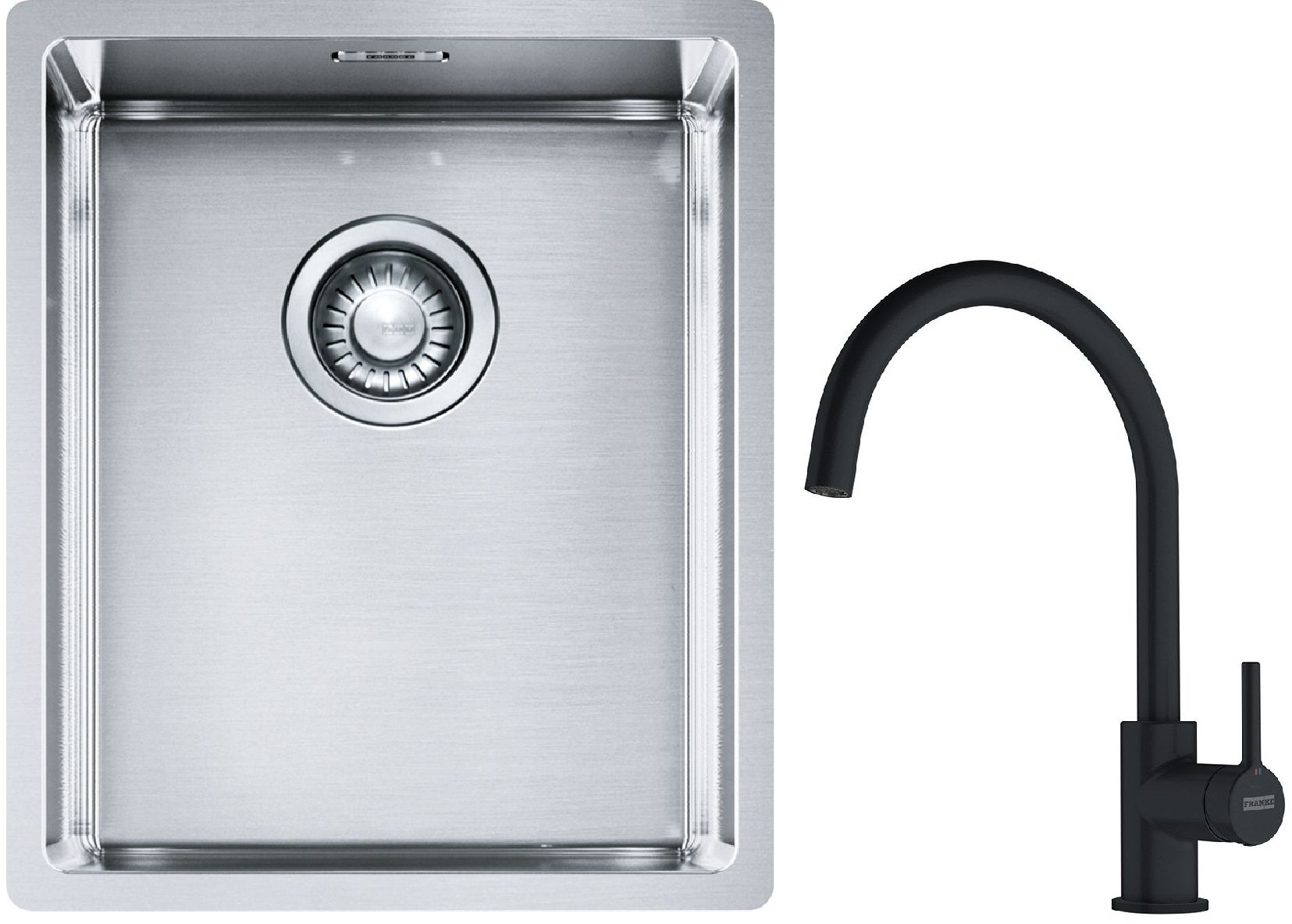 Set Stahlspüle Franke Box 127.0453.653, Küchenarmatur Franke Lina 115.0626.019