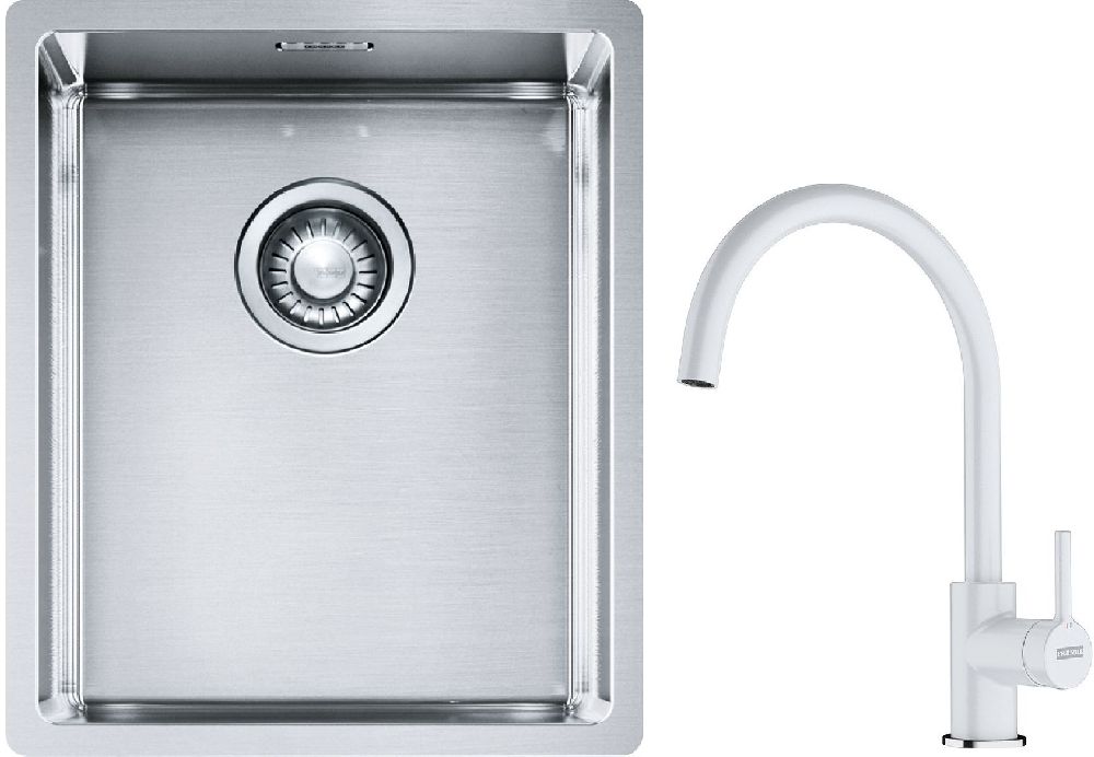 Set Stahlspüle Franke Box 127.0453.653, Küchenarmatur Franke Lina 115.0626.024