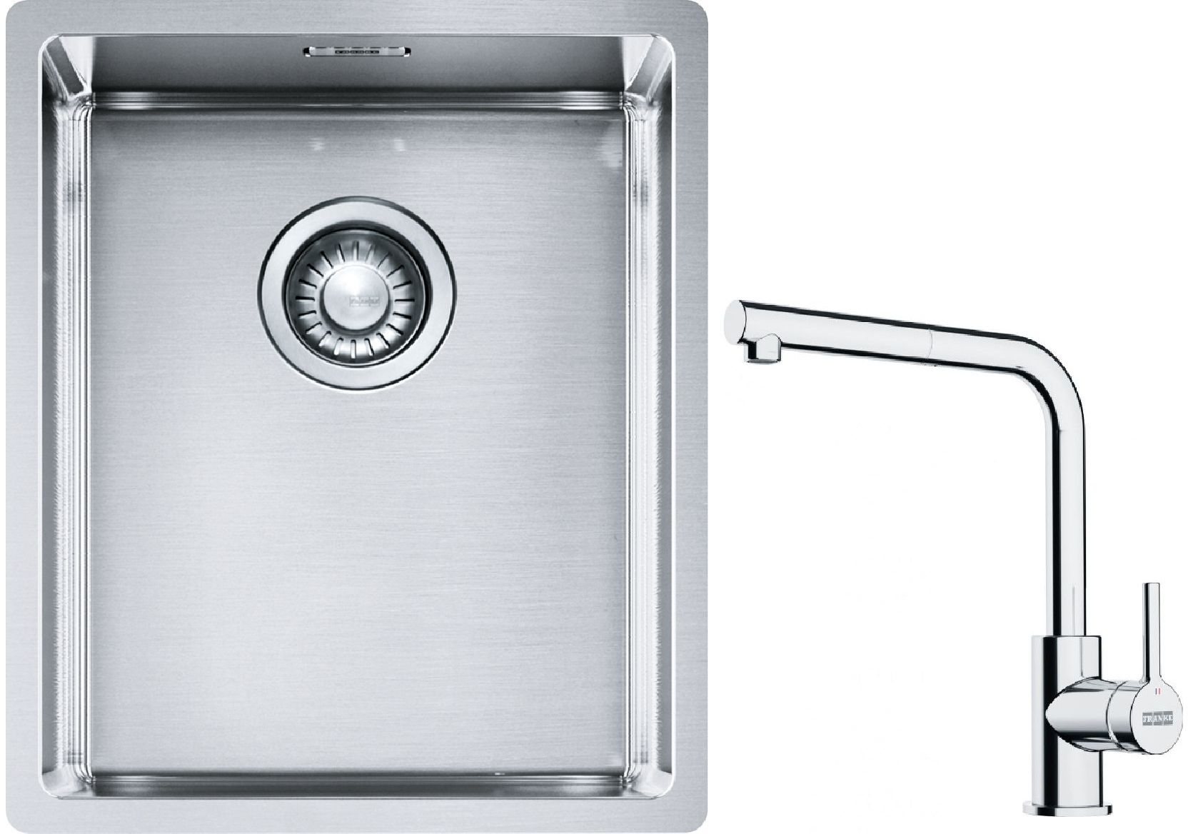 Set Stahlspüle Franke Box 127.0453.653, Küchenarmatur Franke Lina 115.0712.420