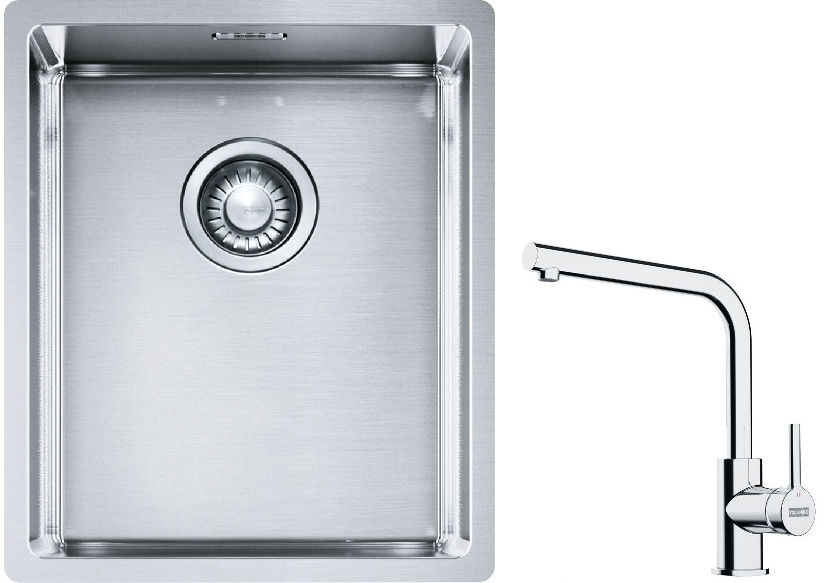 Set Stahlspüle Franke Box 127.0453.653, Küchenarmatur Franke Lina 115.0693.230