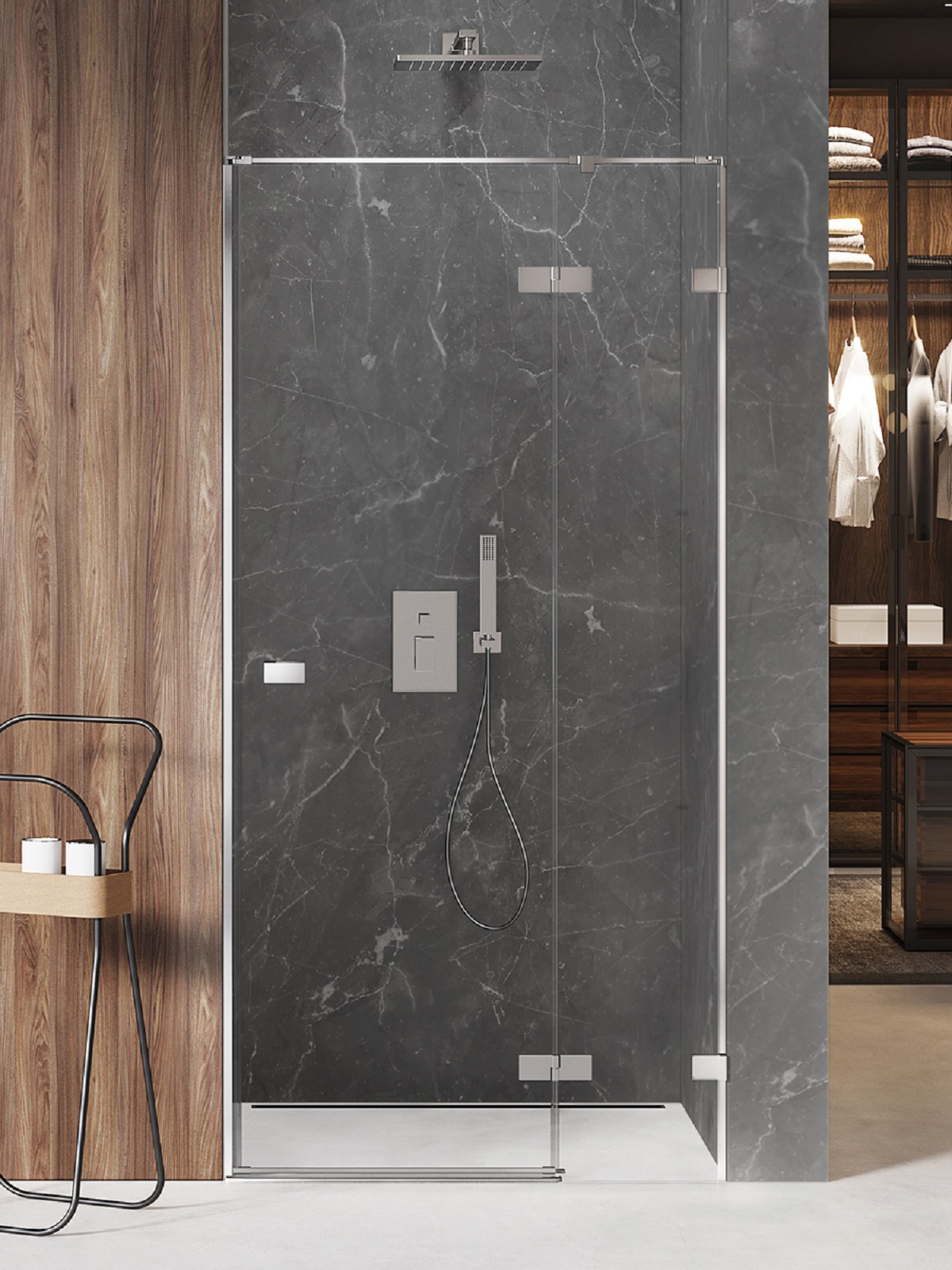 New Trendy Avexa Duschtüren 110 cm aufklappbar chrom Glanz/durchsichtiges Glas EXK-1448