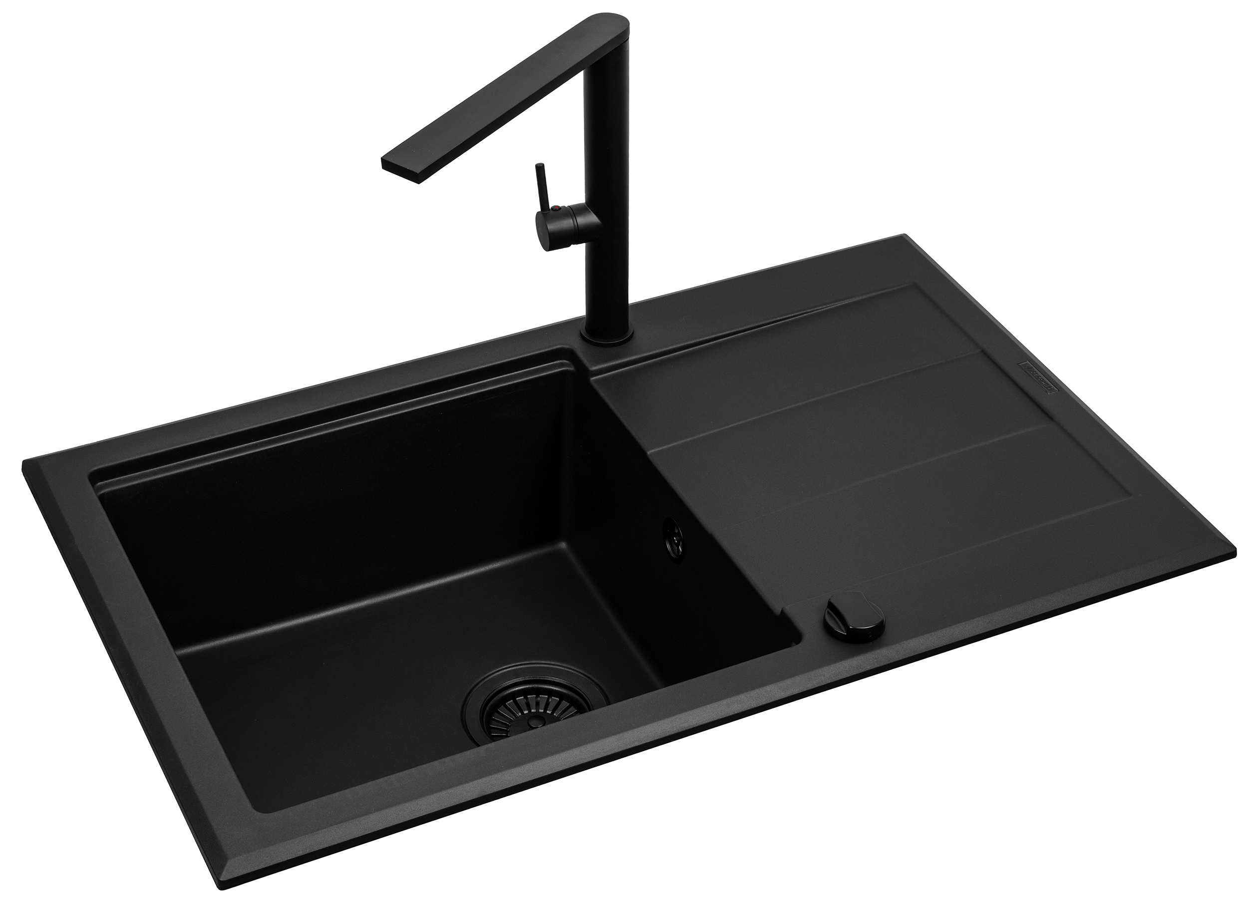 Pyramis Sparta Plus Lux Waschbecken mit Wasserhahn schwarz/schwarz 070175802BT