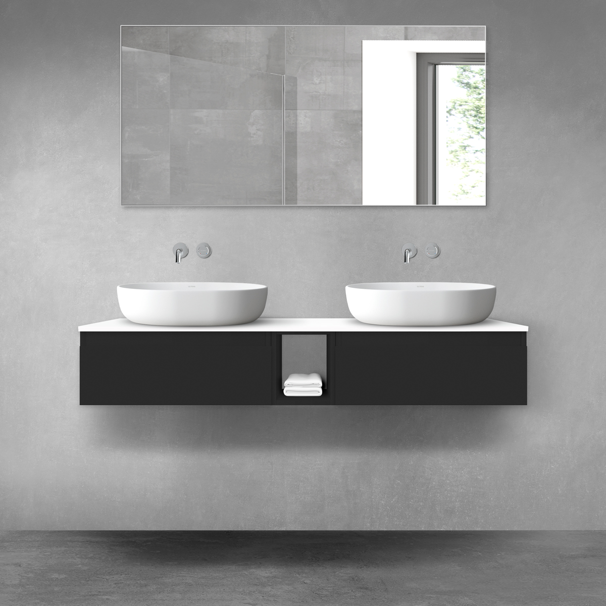 Set Kabinett Oltens Vernal 60009300, Naphtha-Arbeitsplatte Oltens Vernal 63011000, 60020300