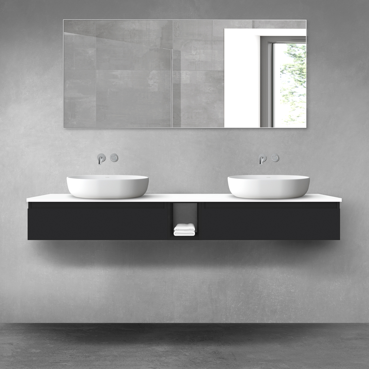 Set Kabinett Oltens Vernal 60010300, Naphtha-Arbeitsplatte Oltens Vernal 63009000, 60020300