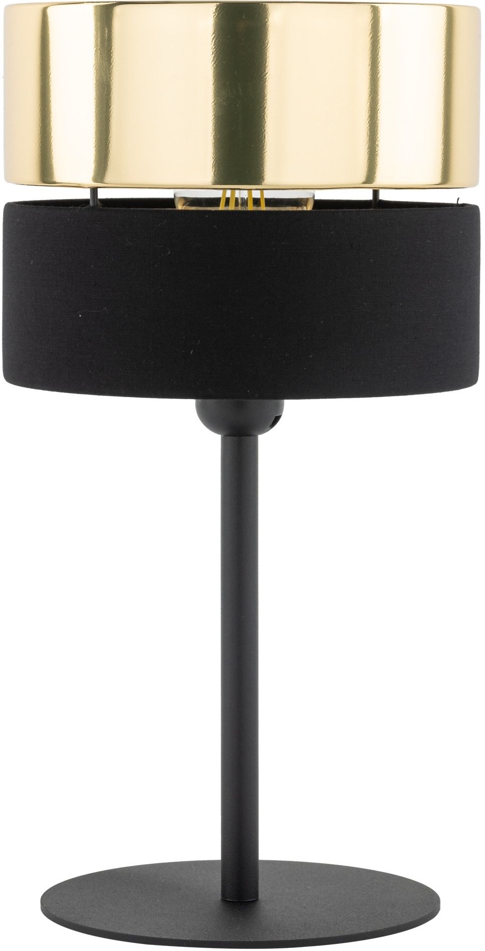 TK Lighting Hilton Tischlampe 1x15 W schwarz-gold 16051