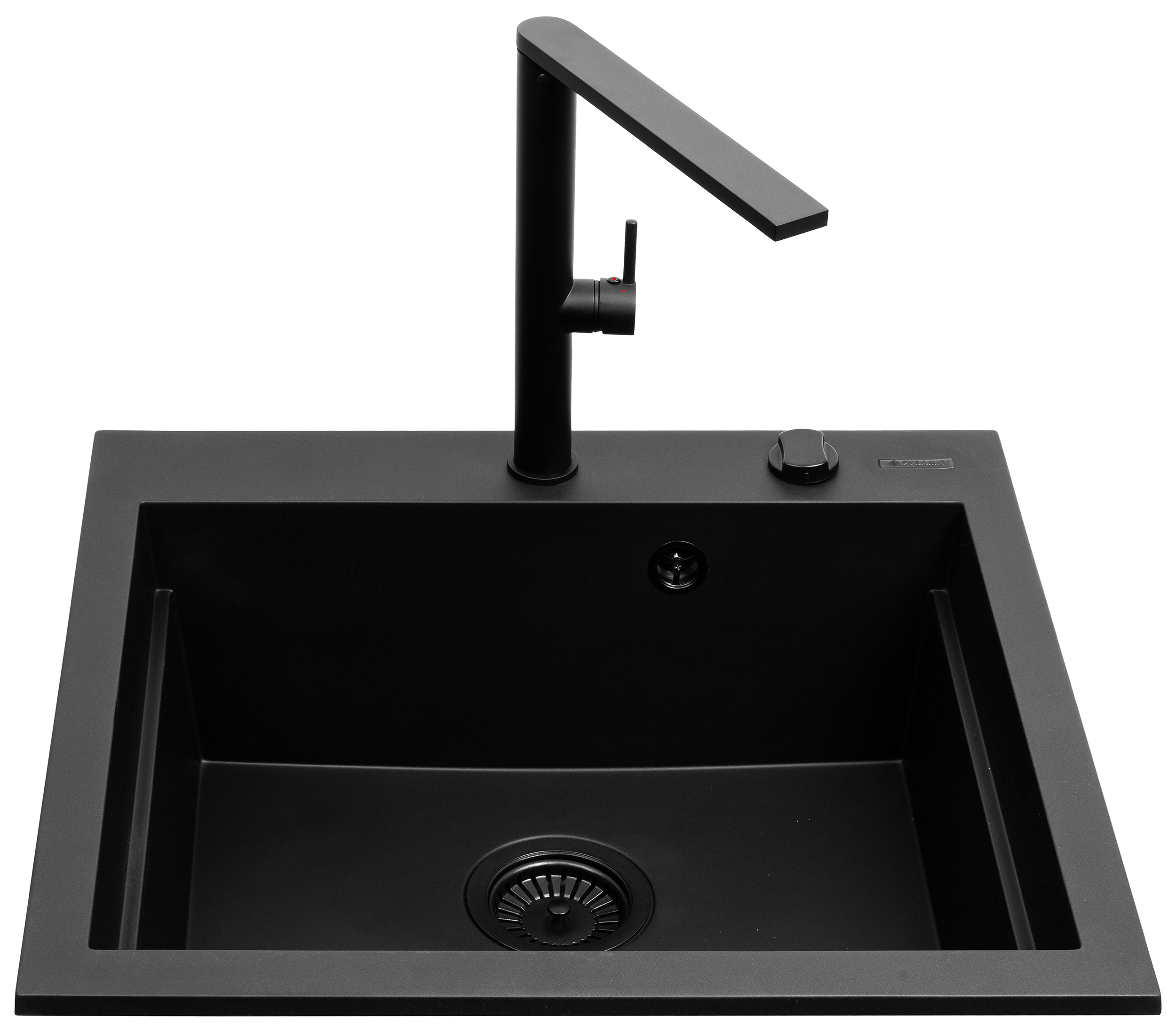 Pyramis Siros Waschbecken mit Wasserhahn schwarz/schwarz 070169002BT