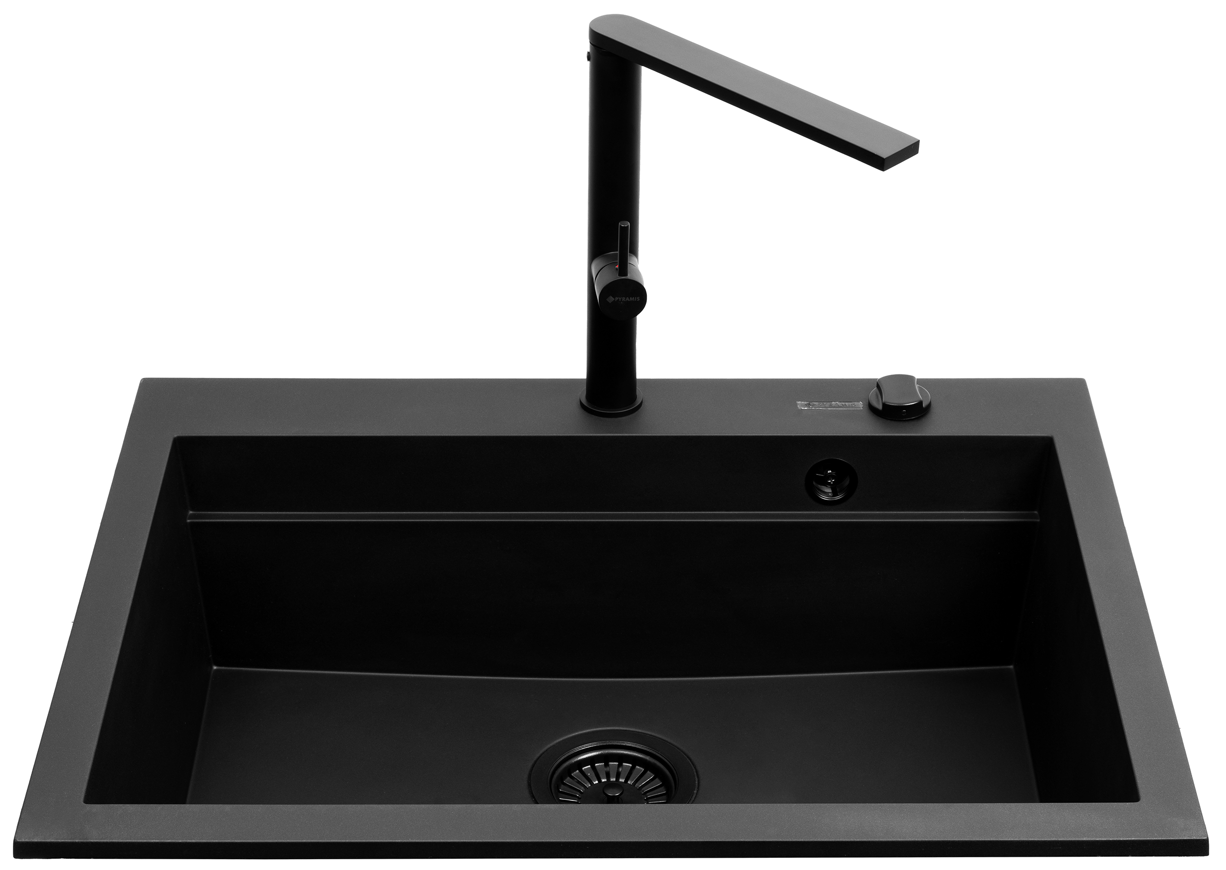 Pyramis Siros Waschbecken mit Wasserhahn schwarz/schwarz 070177802BT