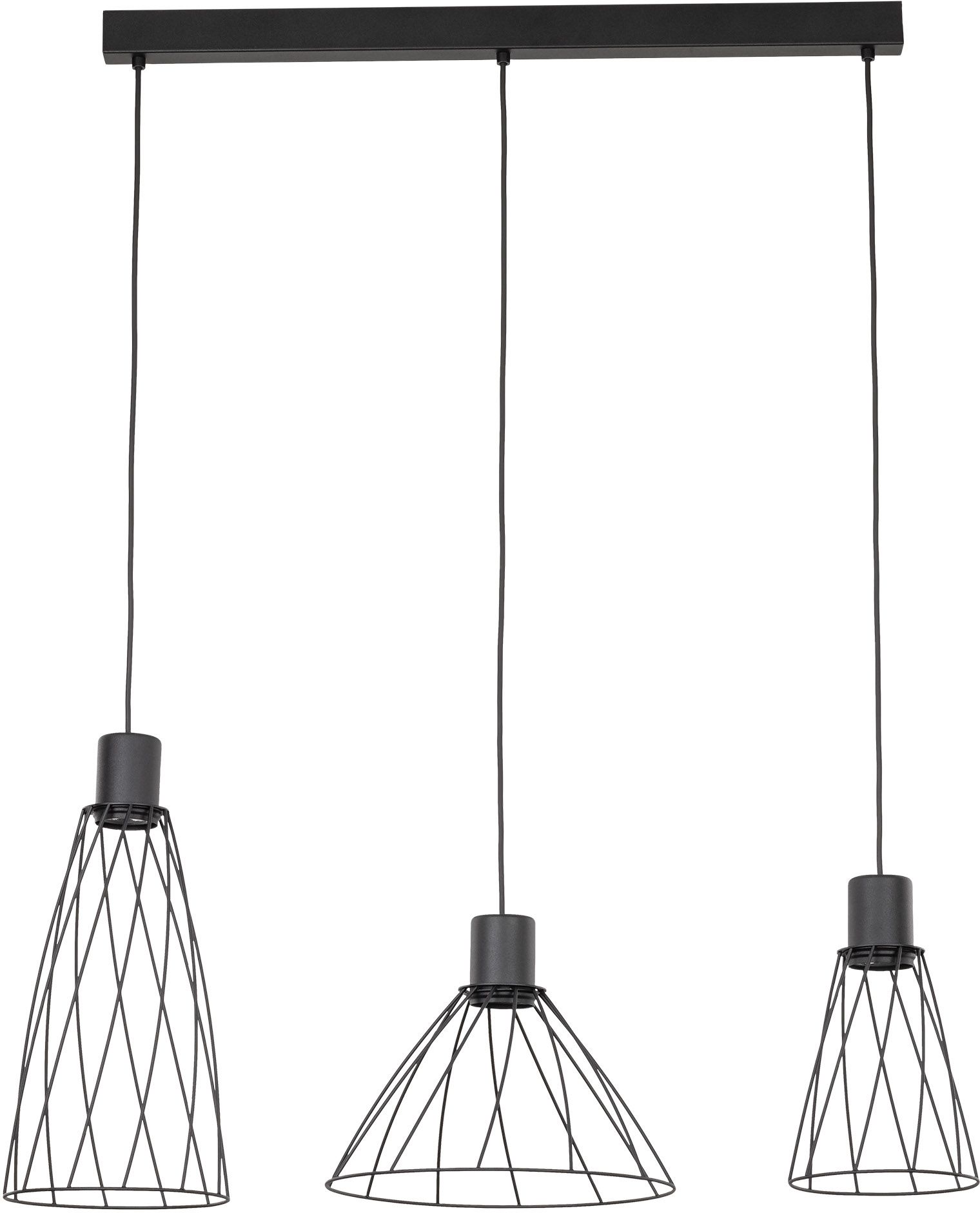 TK Lighting Modesto Pendelleuchte 3x10 W schwarz 10149