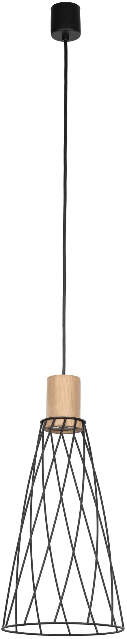 TK Lighting Modesto Pendelleuchte 1x10 W schwarz-holz 10157