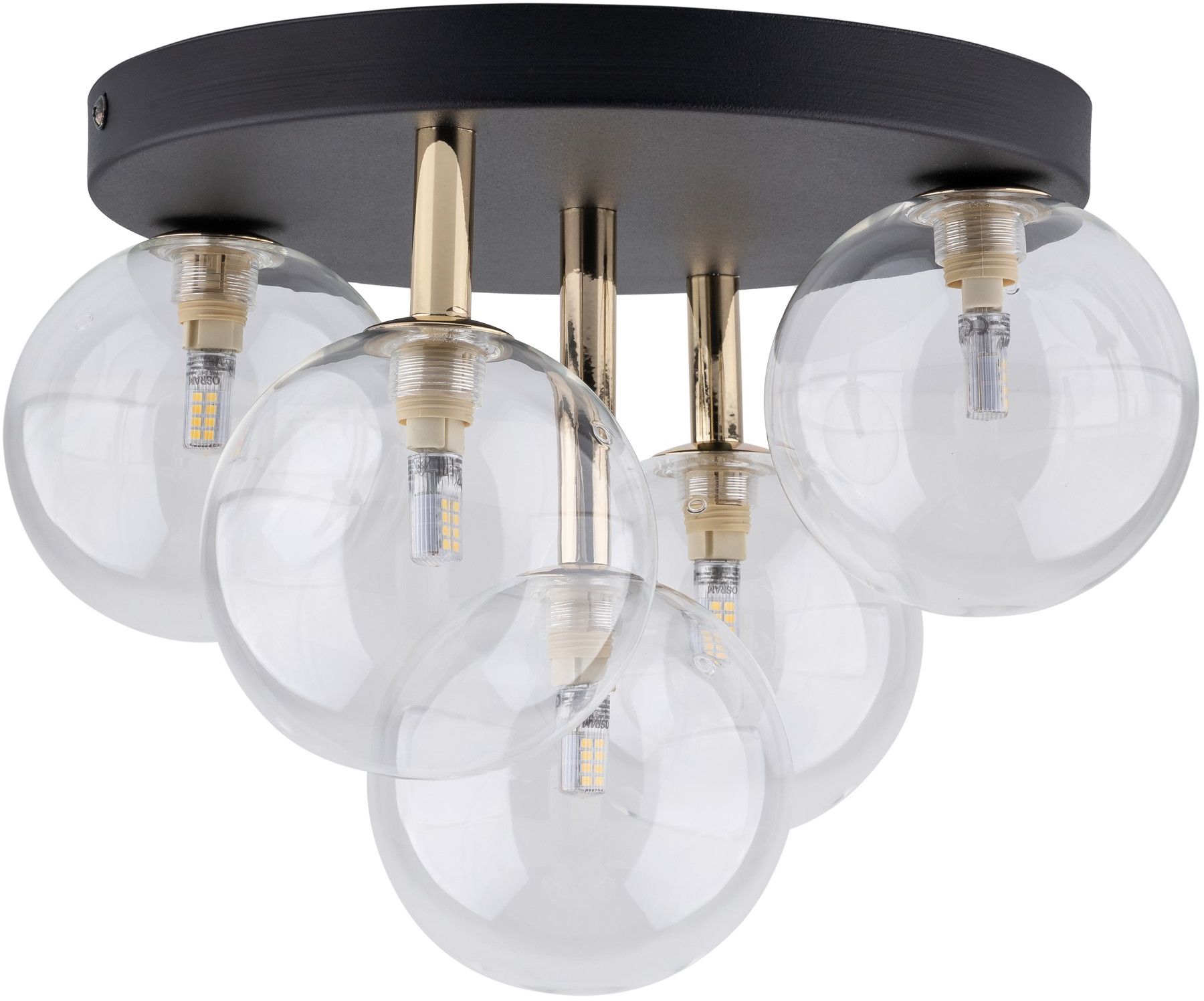 TK Lighting Nilos Deckenlampe 5x6 W schwarz-gold 758