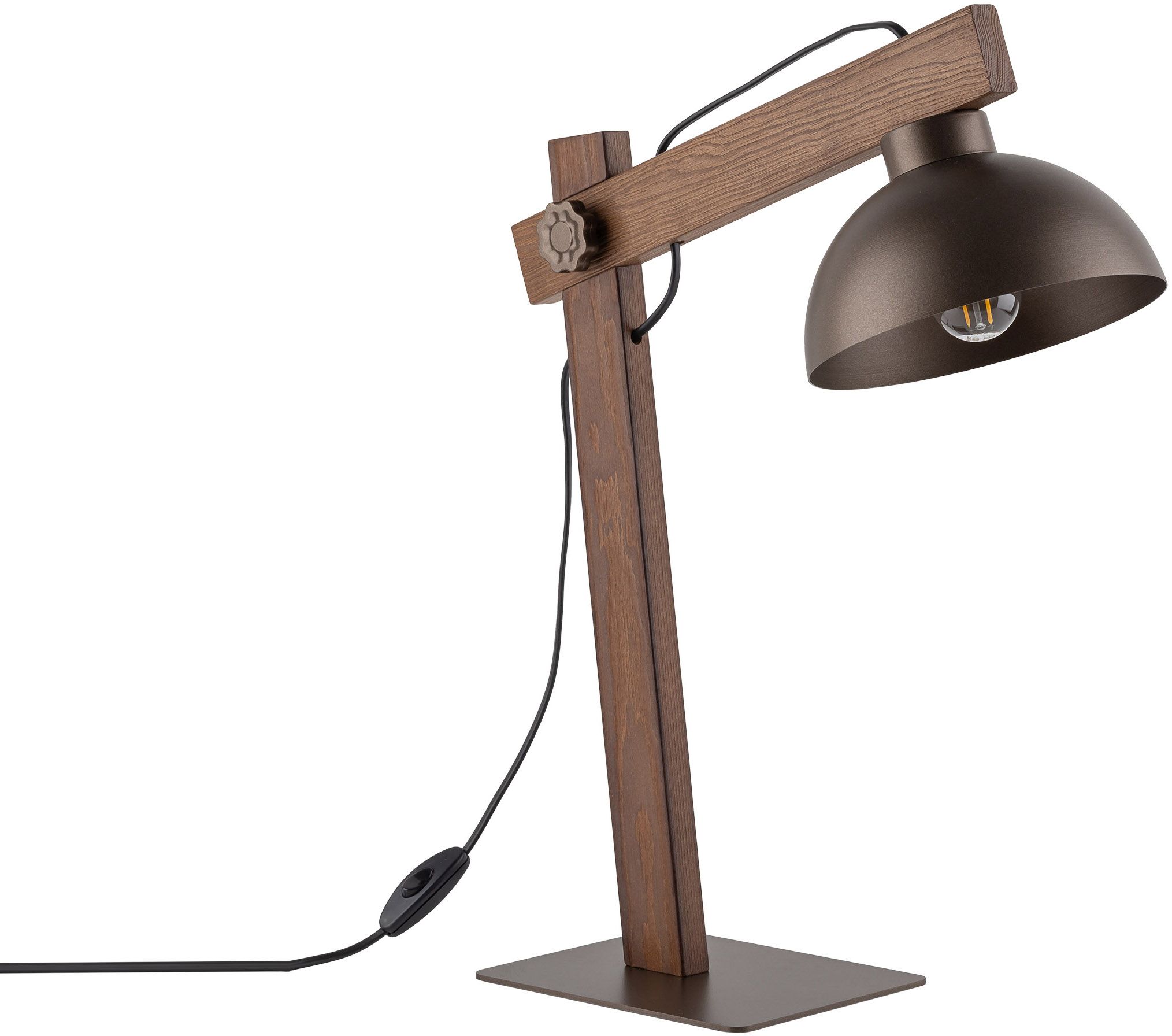 TK Lighting Oslo Tischlampe 1x15 W holz-braun 5788