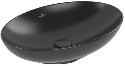 Villeroy & Boch Loop & Friends umywalka 56x38 cm owalna nablatowa CeramicPlus Pure Black 4A4701R7